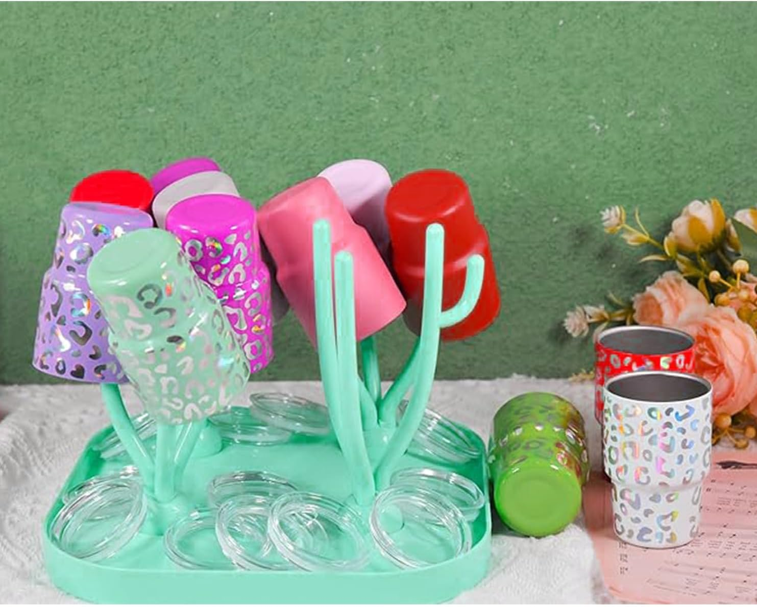 Baby Bottle Drying Rack with Drain, Tabletop Bottle Rack, Suitable for Bottle, Nipple, Cup, Pump Parts and Accessories
