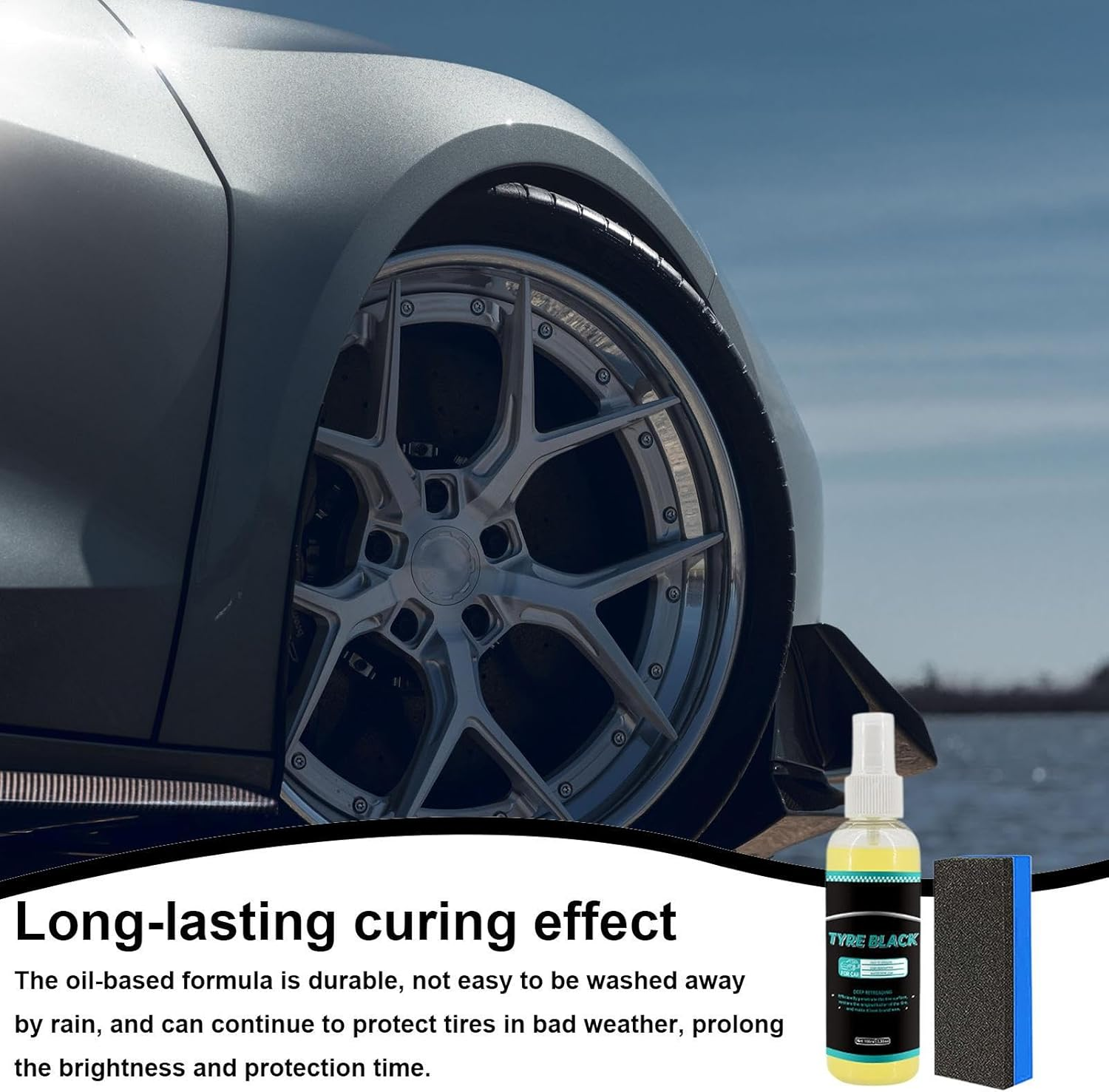 YNPQTDS Tire Rim Cleaner - 100Ml Wheel Coating Protective Agent | High Gloss Tire Agent | for SUV Sedan Truck Garage Workshop Outdoor Car Vehicle Automotive RV image number 1