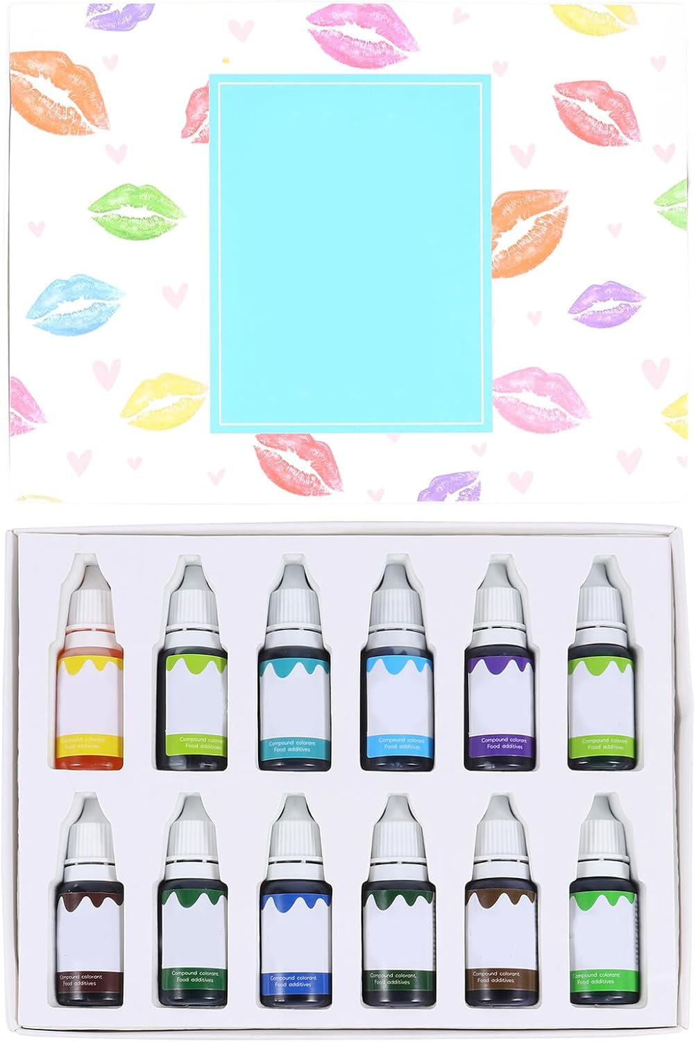 TOVINANNA 12Pcs Lipstick Pigment and Lip Gloss Liquid Set, Pure Plant-Based Cosmetic Pigments, Cool Green Tones #13-24 for Diy Lip Makeup Supplies image number 3