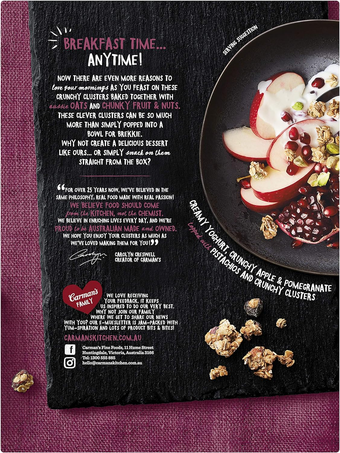 Carman'S Crunchy Clusters Cranberry, Apple & Roasted Nut, 500 G, Cranberry, Apple and Roasted Nut image number 3