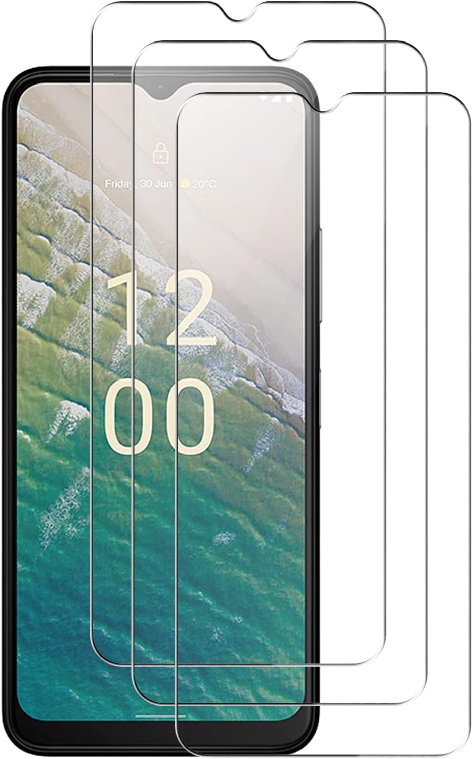 Case for Nokia C32 + [3 Pack] Screen Protector, Electro-Weideworld Ultra Thin Shockproof Soft TPU Clear Protective Case for Nokia C32 image number 1