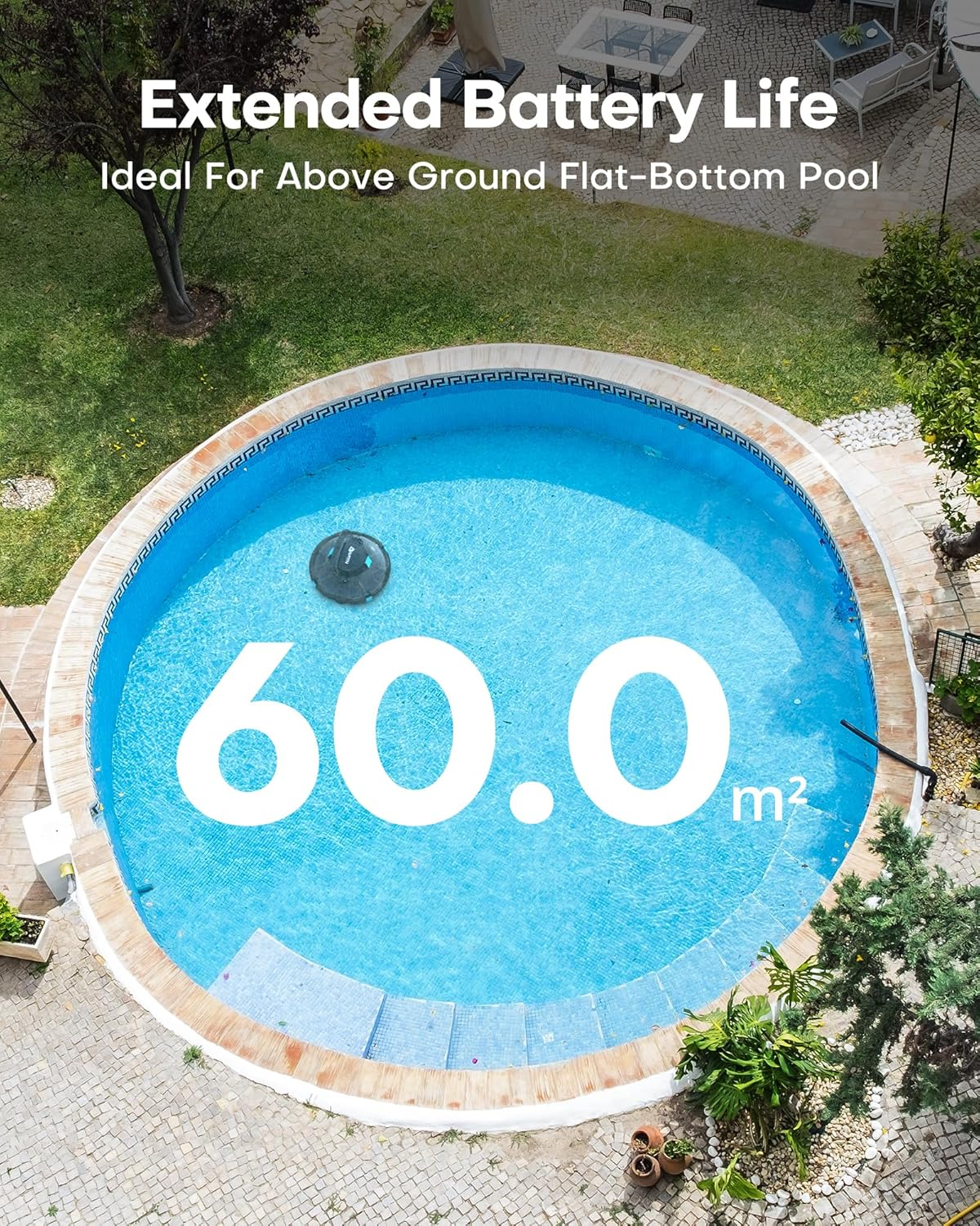 (2025 Upgrade) Cordless Robotic Pool Cleaner with 180&Mu;m Dual Filtration, 80-Minute Runtime, Self-Parking, Portable & Lightweight Design, Ideal for above Ground Pool up to 60M&sup2; image number 6