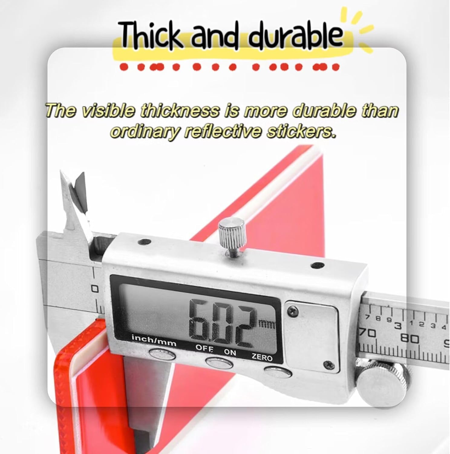 Smseace 16Pack Red/White Safety Reflectors Self Adhesive Trailer Reflectors，Car Reflector，Reflectors for Driveway Used for Truck,Rvs,Motorcycle,Cars,Bus Safety Reflectors image number 5