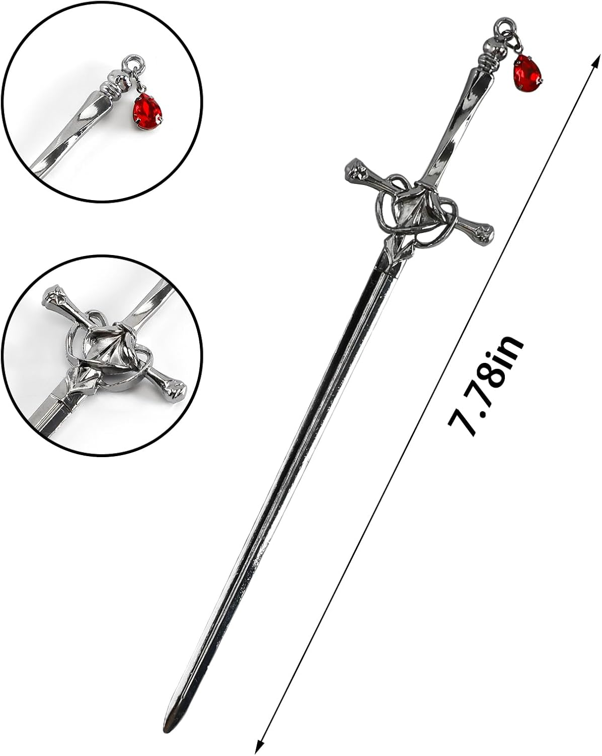 4Pcs Ancient Style Sword Hair Chopsticks Chinese Style Hair Sticks for Bun Hair Long Hair Classic Vintage Flower Hair Sticks Women Girl Gifts image number 2