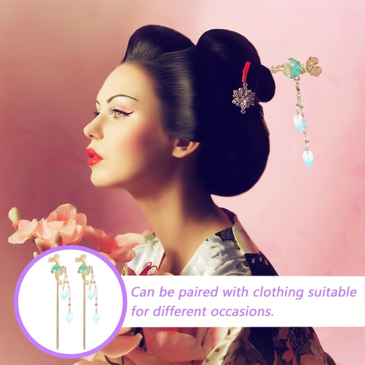 2Pcs Chinese Style Alloy Hair Stick Vintage Hair Pins for Women Multi-Functional for Casual Parties and Cosplay Unique Present image number 6