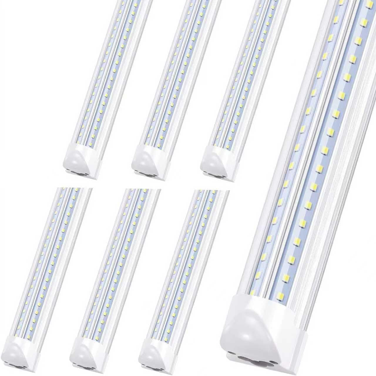 1.2M LED Shop Light Fixture, 36W 6500K 4500LM LED Tube Light, T8 V-Shaped LED Bulb Light, Linkable Shop Light, LED Garage Light with Built-In On/Off Switch, Plug & Play, Clear Cover, 6 Pack image number 2