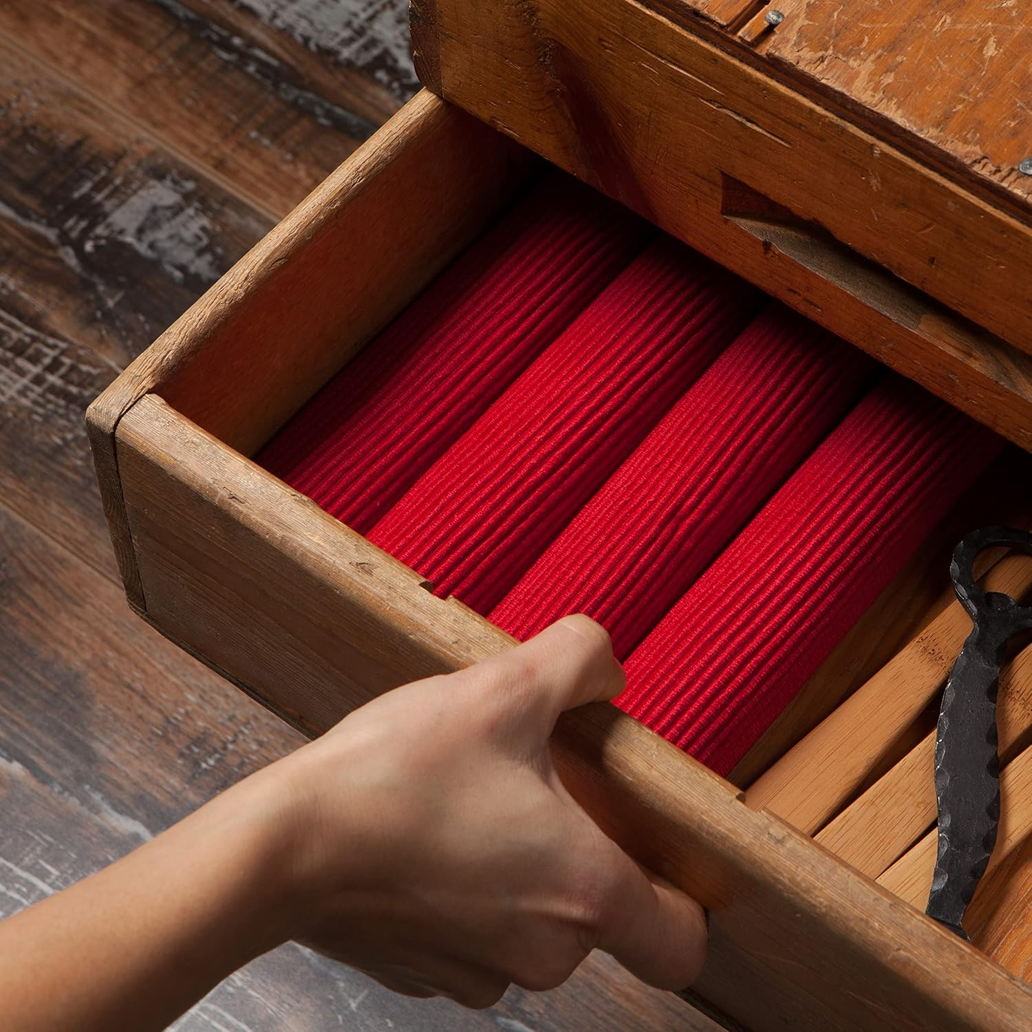 Now Designs Spectrum Placemats Ribbed Cotton, Chili Red, 19X13 Inches, Set of 4, (901495Aa) - Turquoise image number 7