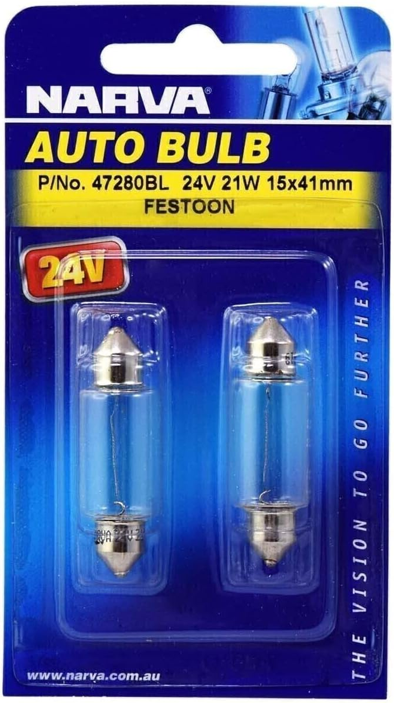 Narva 24V 21W Festoon Bulb, 15 X 41 Mm (2 Pieces)