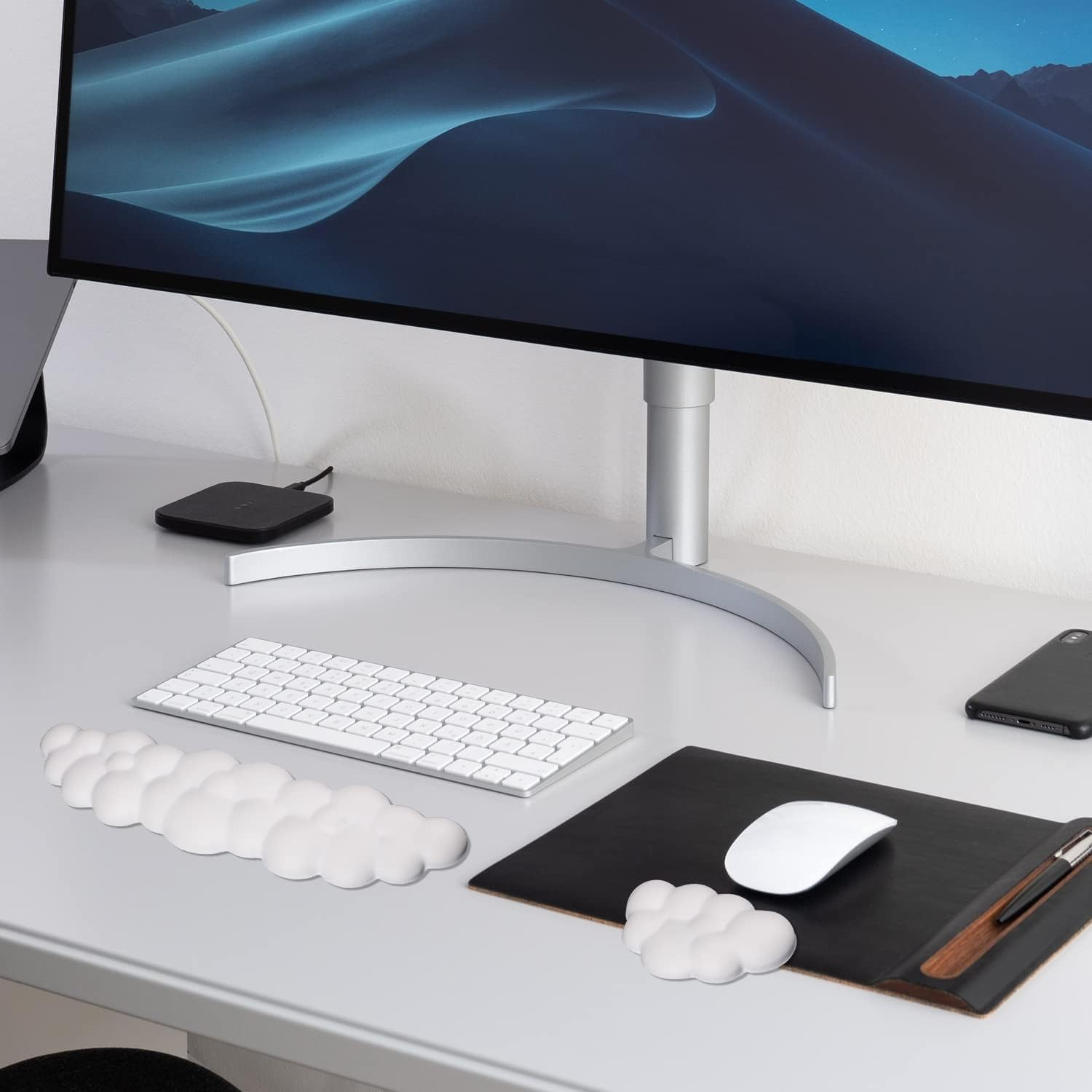 Keyboard Cloud Wrist Rest - Memory Foam Cloud Mouse Pad Wrist Rest,Soft Cute Wrist Rest Pad,Ergonomic Nonslip Comfortable Cushion Set,Keyboard Rest Typing Pain Relief,For Home Office image number 1