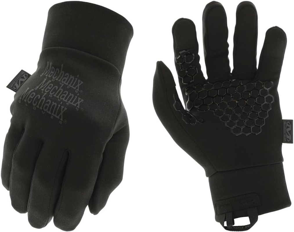 Mechanix Wear: Coldwork Base Layer Winter Work Gloves, Perfect for Layering under Gloves or Mittens, Microfleece Lined, Performance Grip, Touch Capable Gloves, for Mild Cold Weather (Black, Medium)