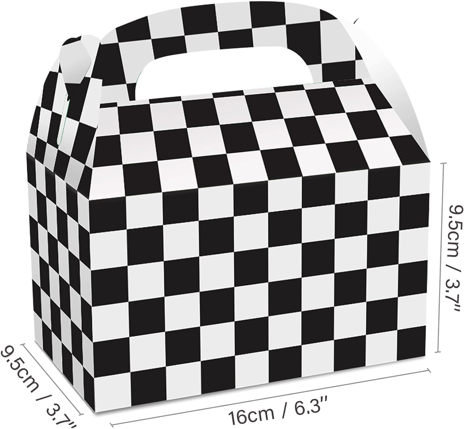 WODJR 12 Pcs Candy Boxes - Racing Car Party Decorations & Gift Boxes - Checkered Gift Boxes & Snack Goodie Bags for Racing Car Party Supplies image number 2