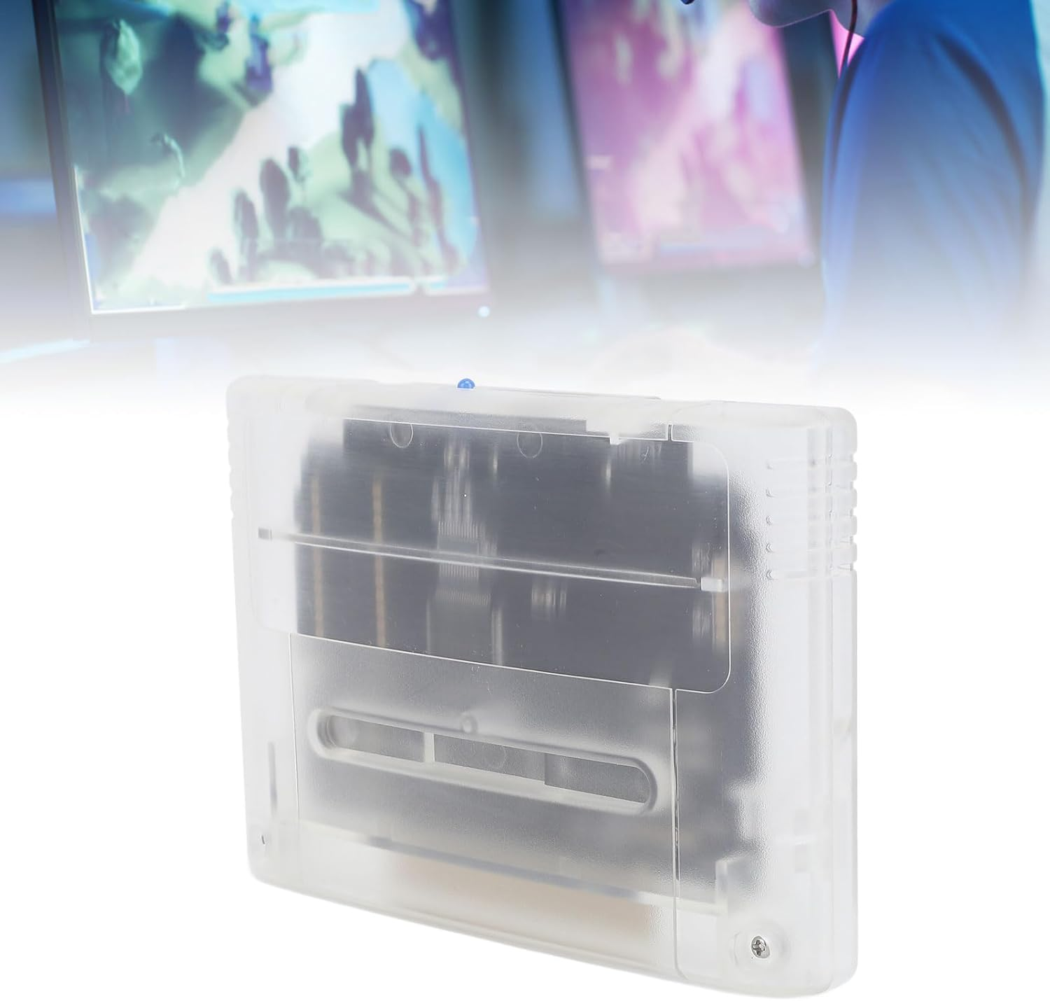 Game Cartridge for SNES for SFC Gaming Console, Professional 3000 in 1 8GB Memory Card Game Cartridge Supports FAT16, FAT32 File (Transparent White) - Transparent Purple image number 4