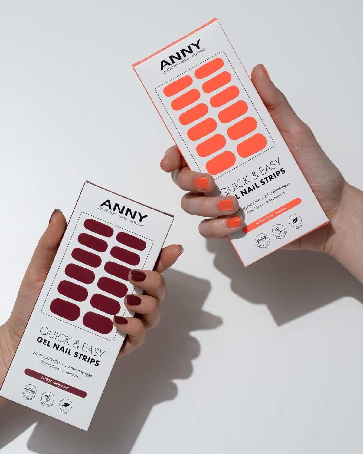 ANNY Gel Nail Strips - UV Nail Wraps for Sticking with UV Lamp, Durable & Splinter Free, Easy Application, Funky Monkey - Soft Coral Pink - No. 45 image number 4