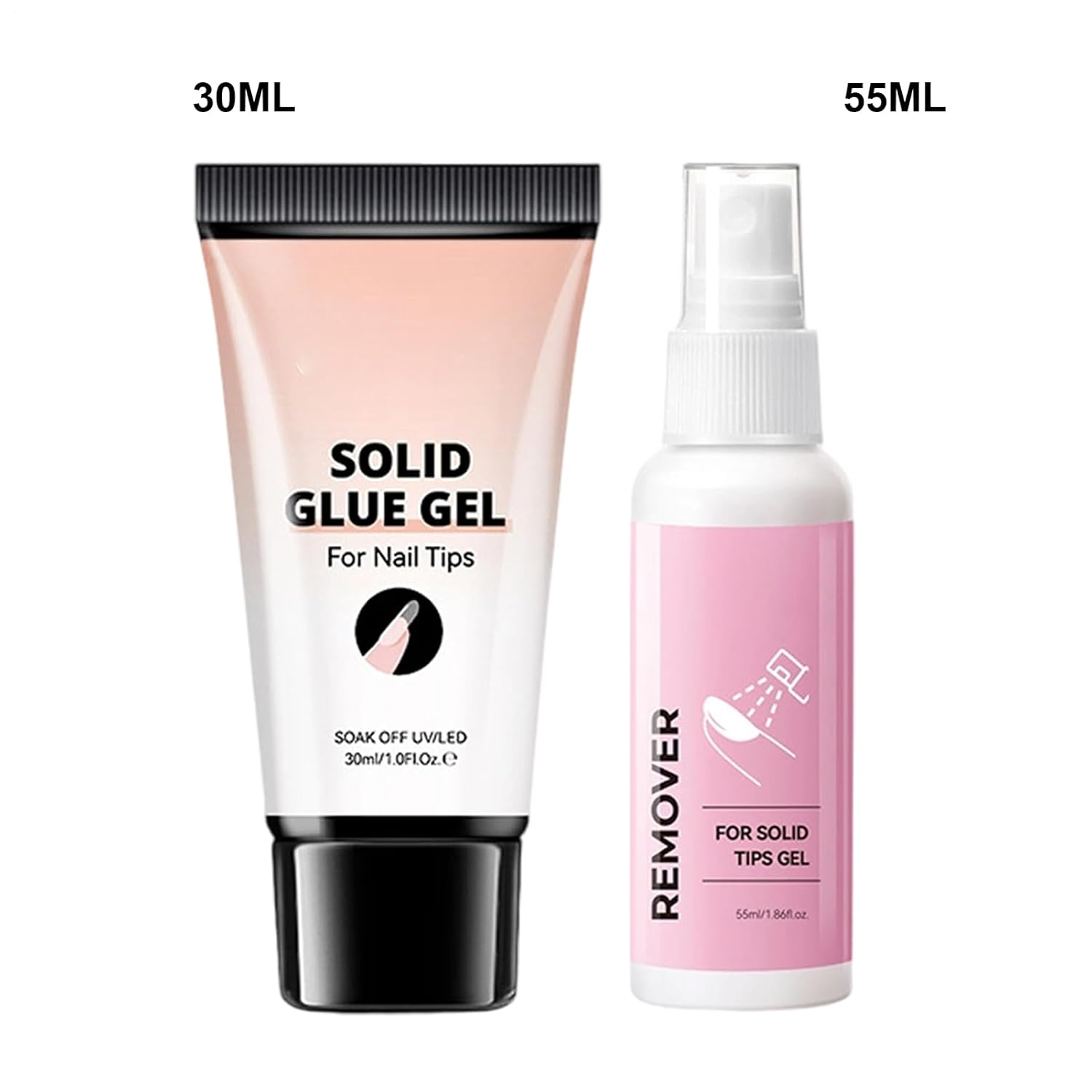 Yulokdwi Solid Nail Glue and Remover | Gel Polish Base Removal Set - Women Manicure Kit with UV Lamp for Bridal Work Summer Home Girls Christmas Salon Party Travel School Wedding image number 1