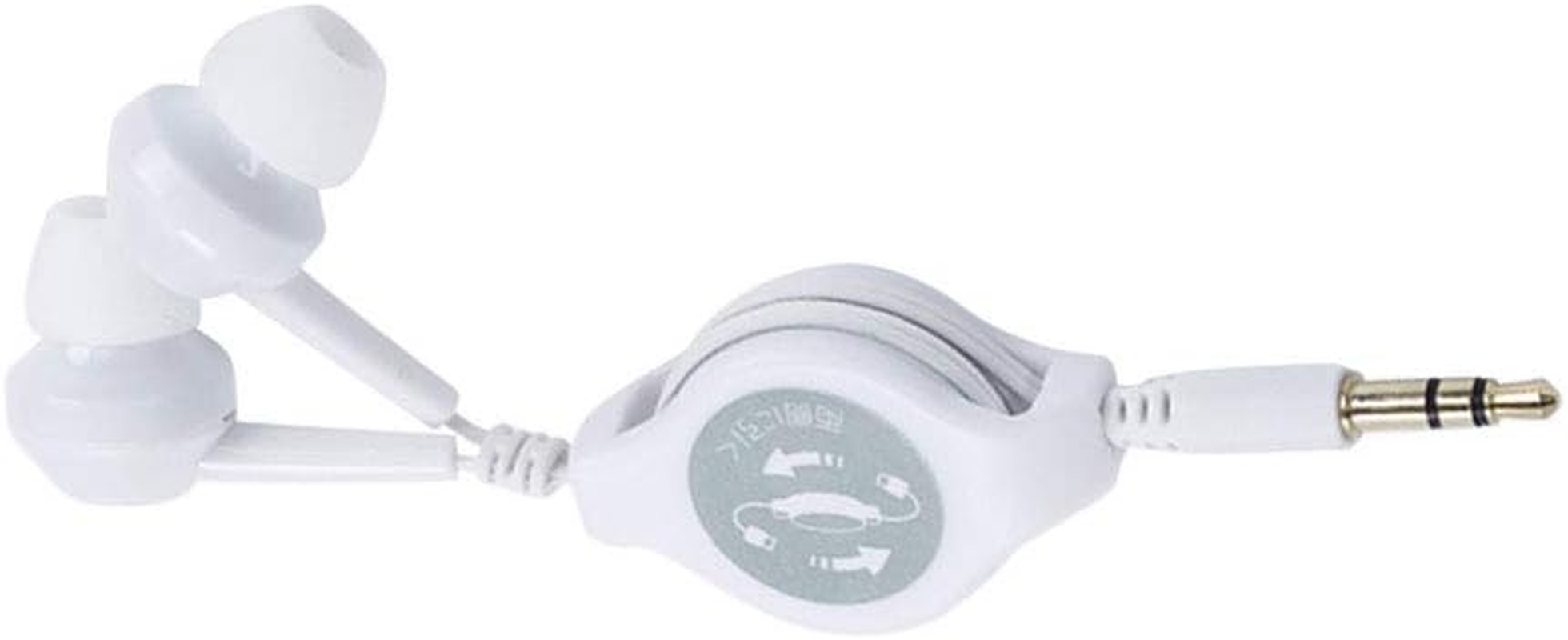 Hemobllo Retractable Dual Extension In-Ear Headphones for Tablet PC (White) image number 1