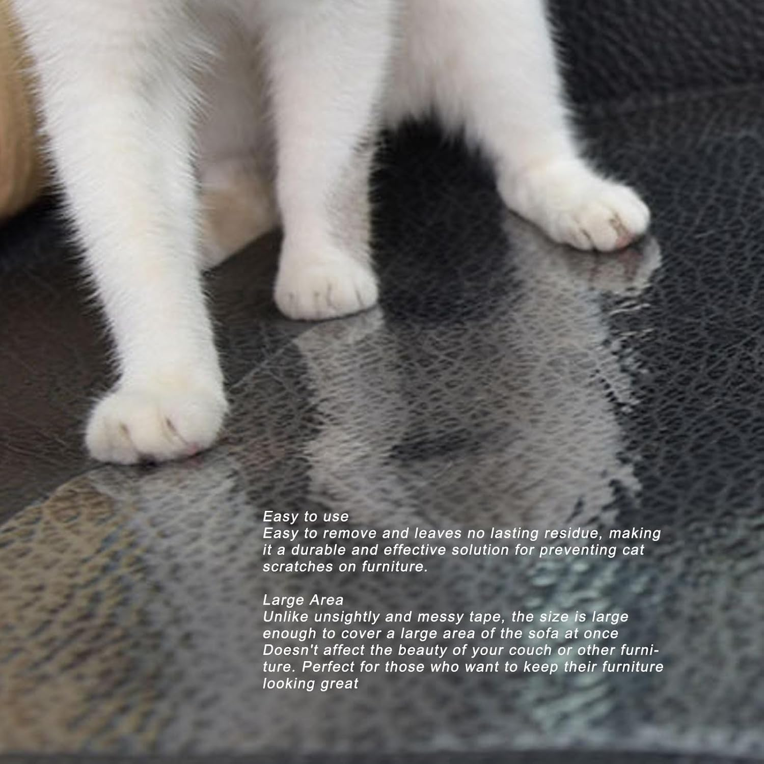 10Pcs Cat Scratch Furniture Protector, Transparent PVC Cat Scratch Furniture Protector Tape, Cats Scratching Sticky Tapes Cat Scratching Pad Pet Training Tape for Furniture Sofa Couch Corner Door(Xl) image number 1