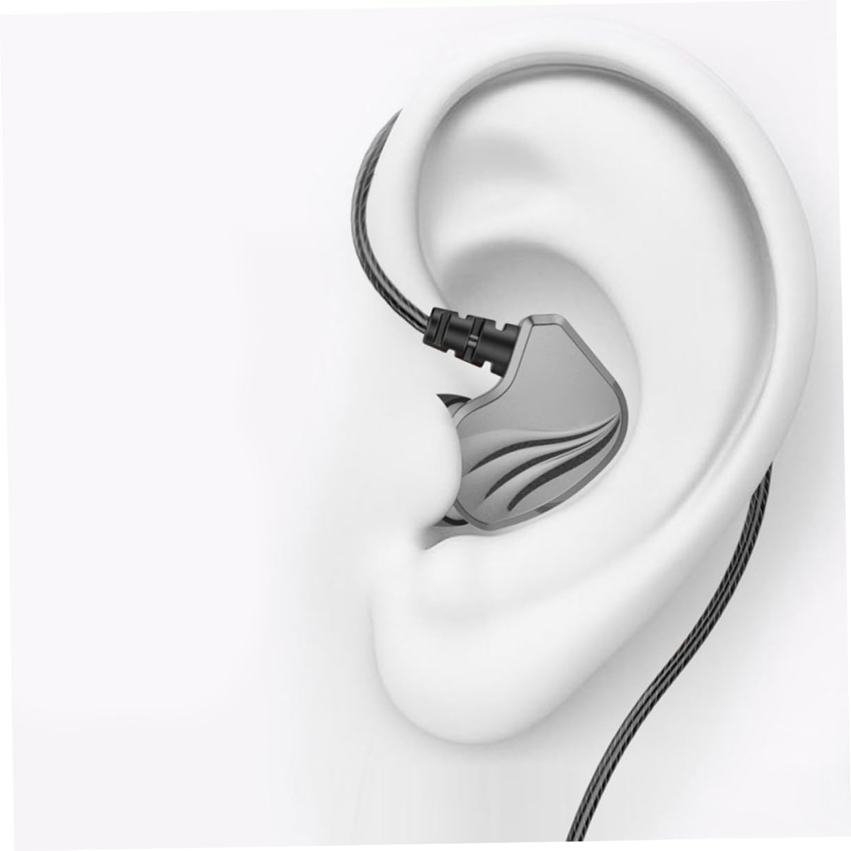 LIGIGWASH Wired Bass Earphones with 3.5Mm Plug, In-Ear Heavy Bass Headphones Compatible with Mobile Phones and Tablets, Gunmetal Color for Music Listening and Travel Use image number 3