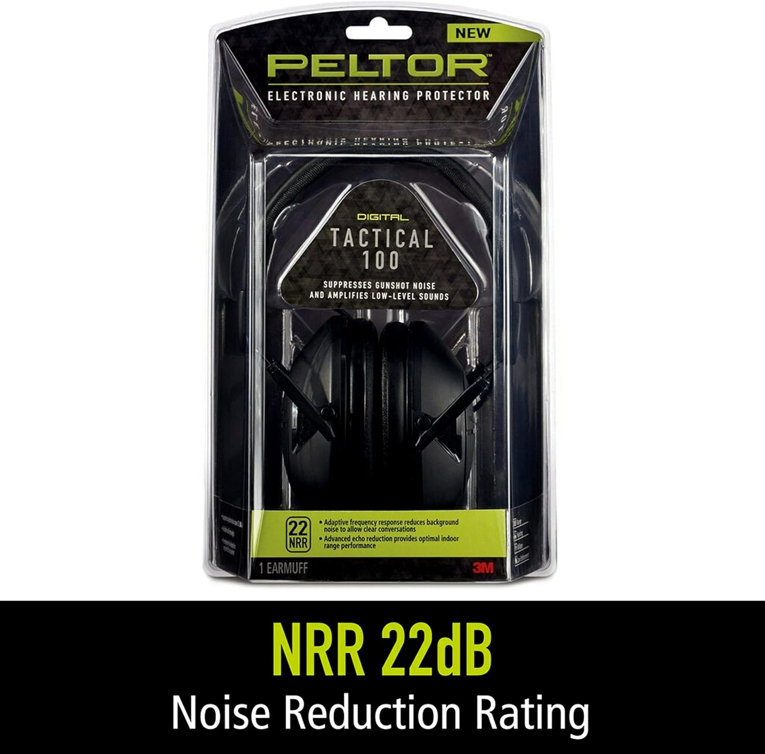 Peltor Sport Tactical 100 Electronic Hearing Protector, Ear Protection, NRR 22 Db, Ideal for Shooting and Hunting image number 1