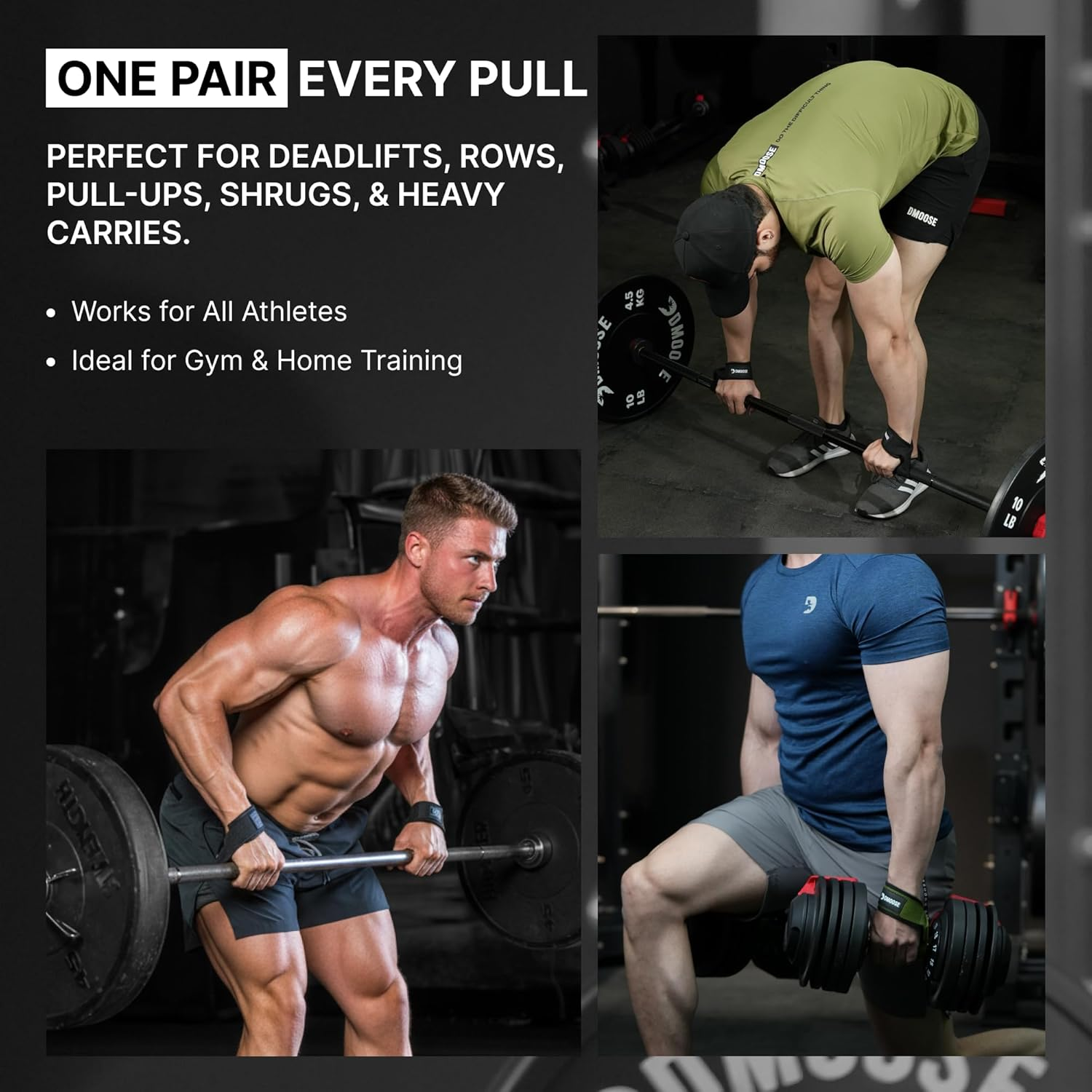 Dmoose Fitness Lifting Straps 24" (Pair) - 5Mm Padded Durable Wrist Straps for Weightlifting & Powerlifting - Cotton Lifting Strap with Silicone Grip for Men & Women - Deadlift Strap for Gym Workout - .Bombshell image number 3