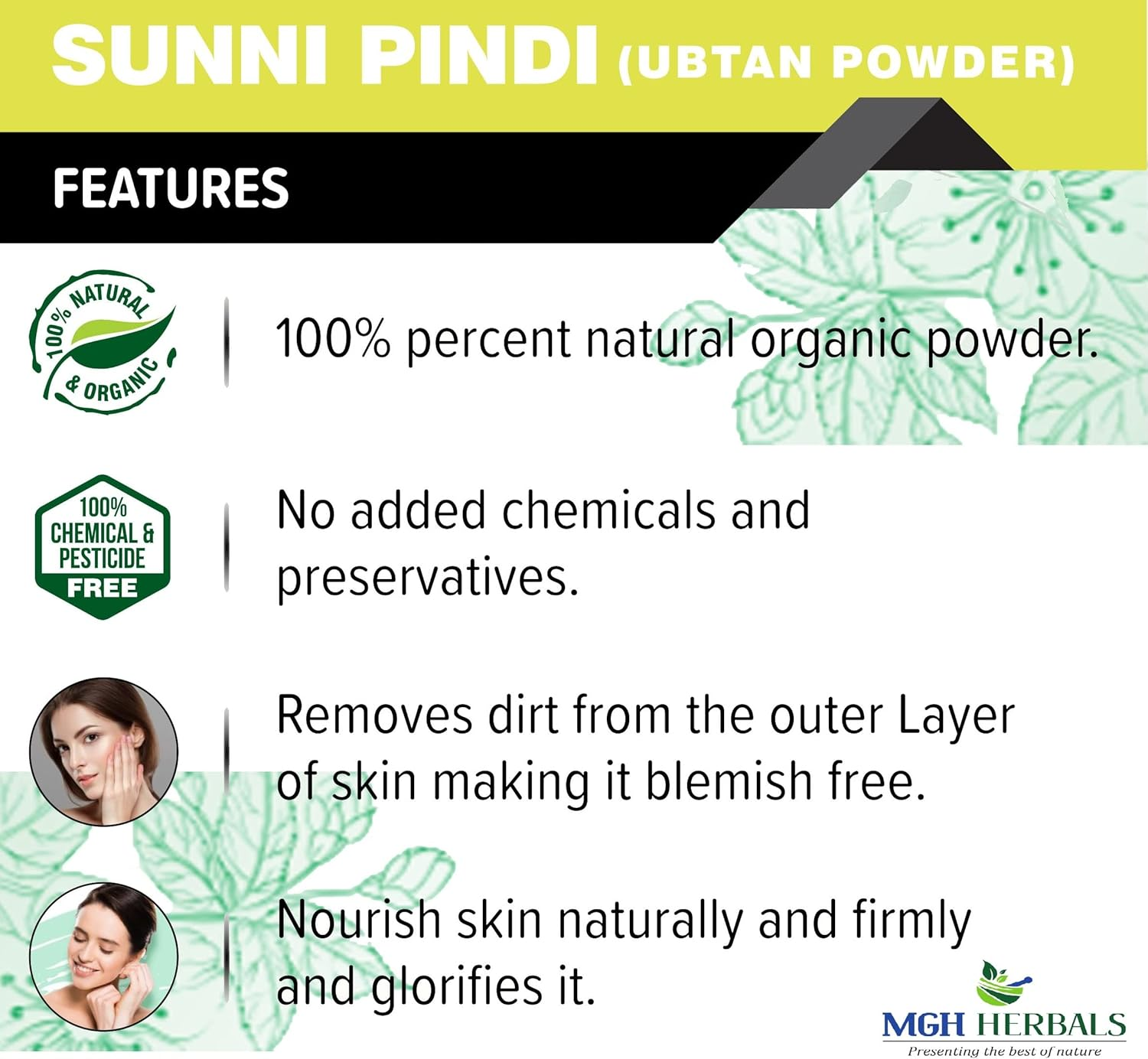 Forest Herbs Sunnipindi Bath Powder Ubtan Pack - Skin Lightening & Tan Removal - Ancient Ayurvedic Healing - Enriched with Turmeric 100Gms image number 5