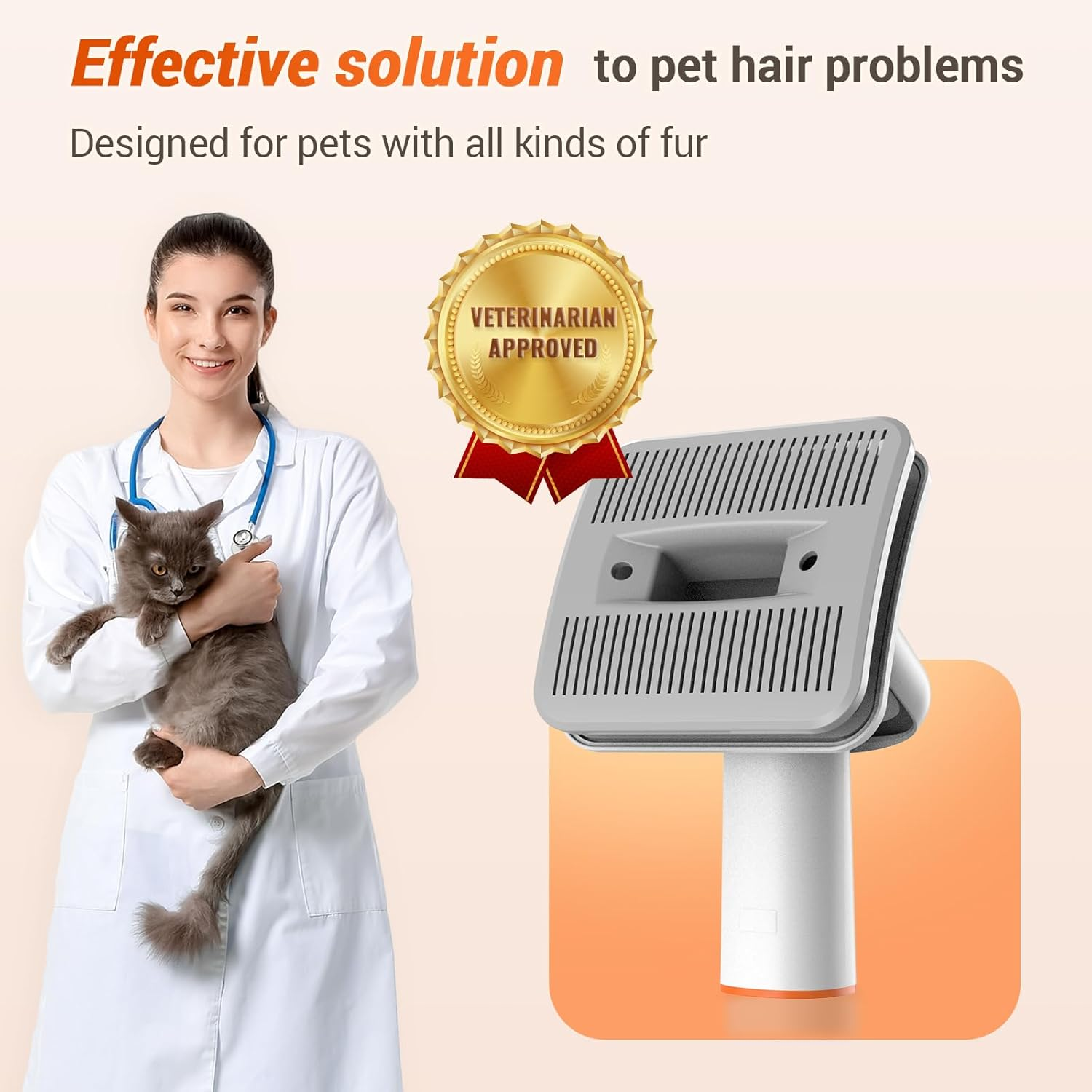 Afloia Dog Brush Vacuum Attachment, Cat Brush, Pet Brush Innovative Pet Grooming Kit, 1.5M Hoses Diameter Universal Adapter Compatible with Most round Vacuum Cleaners like Bissell, Eureka Etc image number 2