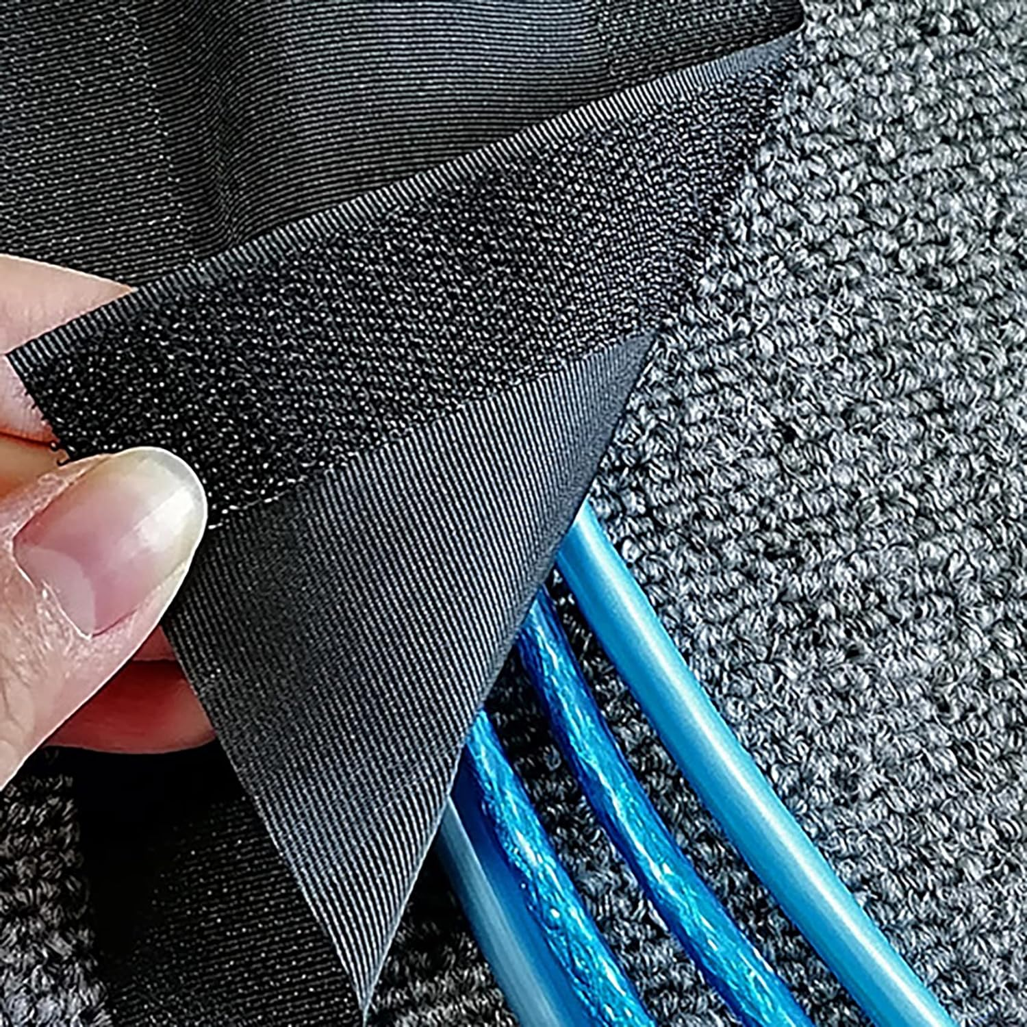 Tunghey Cable Grip Floor Cable Cover Cords Cable Protector Cable Management Only for Commercial Office Carpet Black (3M) image number 1