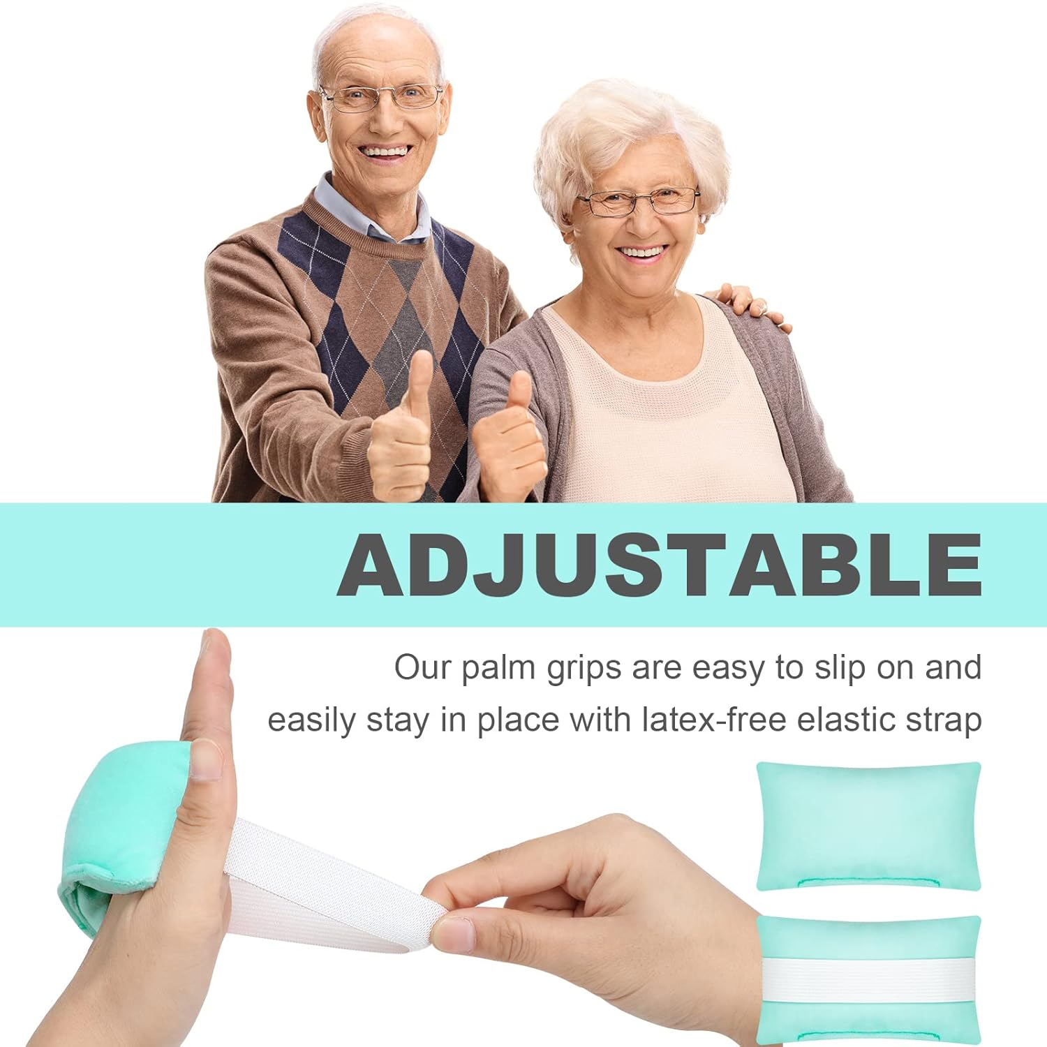 6 Pcs Palm Grip Soft Hand Contracture Cushion with Elastic Band Sweat Resistant Washable Hand Protector Physical Therapy Hand Exercisers for Right Left Finger image number 5