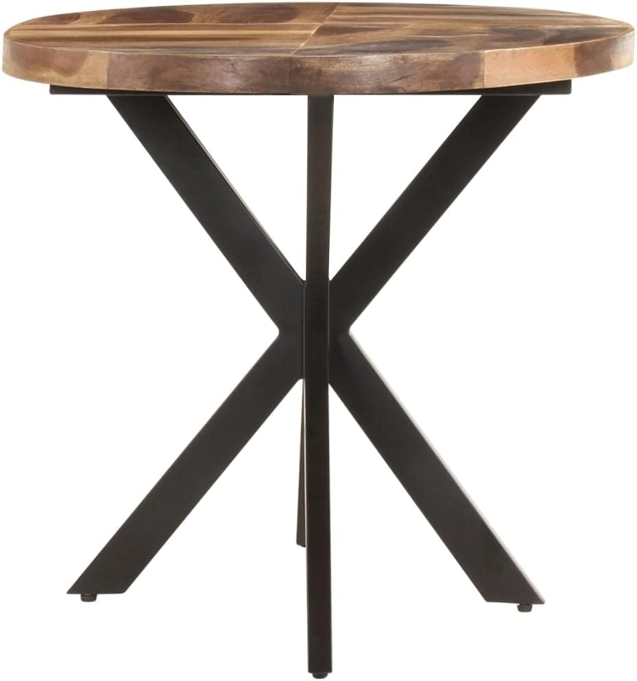 Vidaxl Dining Table with Finish: Solid Acacia Wood, Industrial-Style for Dining Room and Kitchen image number 4