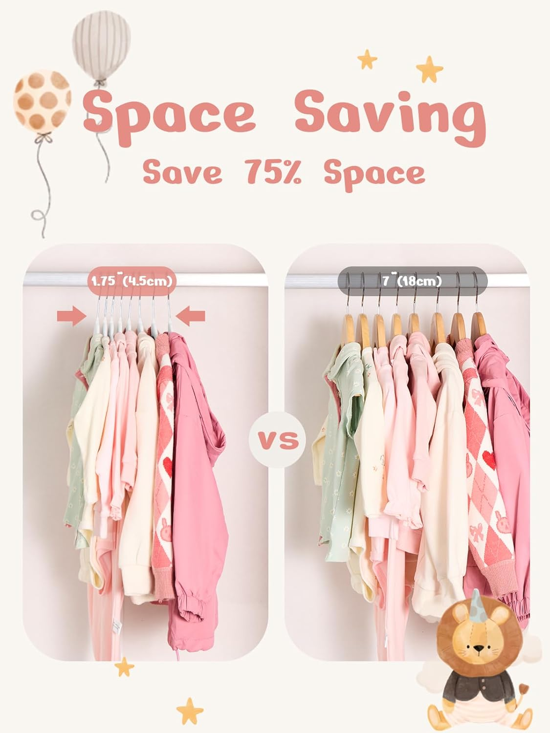 HOUSE DAY Velvet Baby Hangers 50 Pack, Premium Children'S Hangers for Baby, Infant & Toddler Clothes, Durable Non Slip Baby Felt Hangers White, 11 Inch Baby Hangers for Closet, Ideal for Everyday Use image number 7