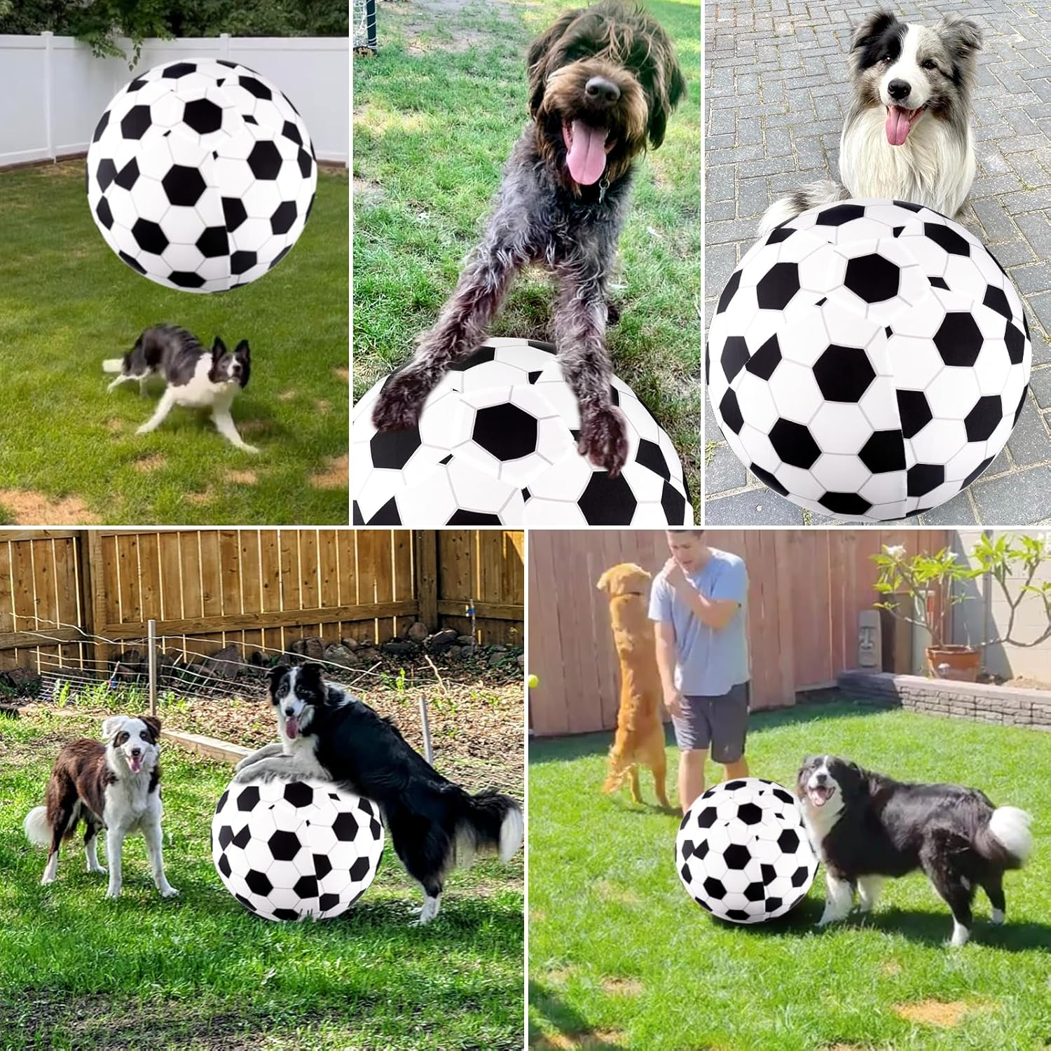 Juome Herding Ball for Dogs and Horses, 20" Large Dog Toy with Cover and Hand Pump for Play - 8" image number 6