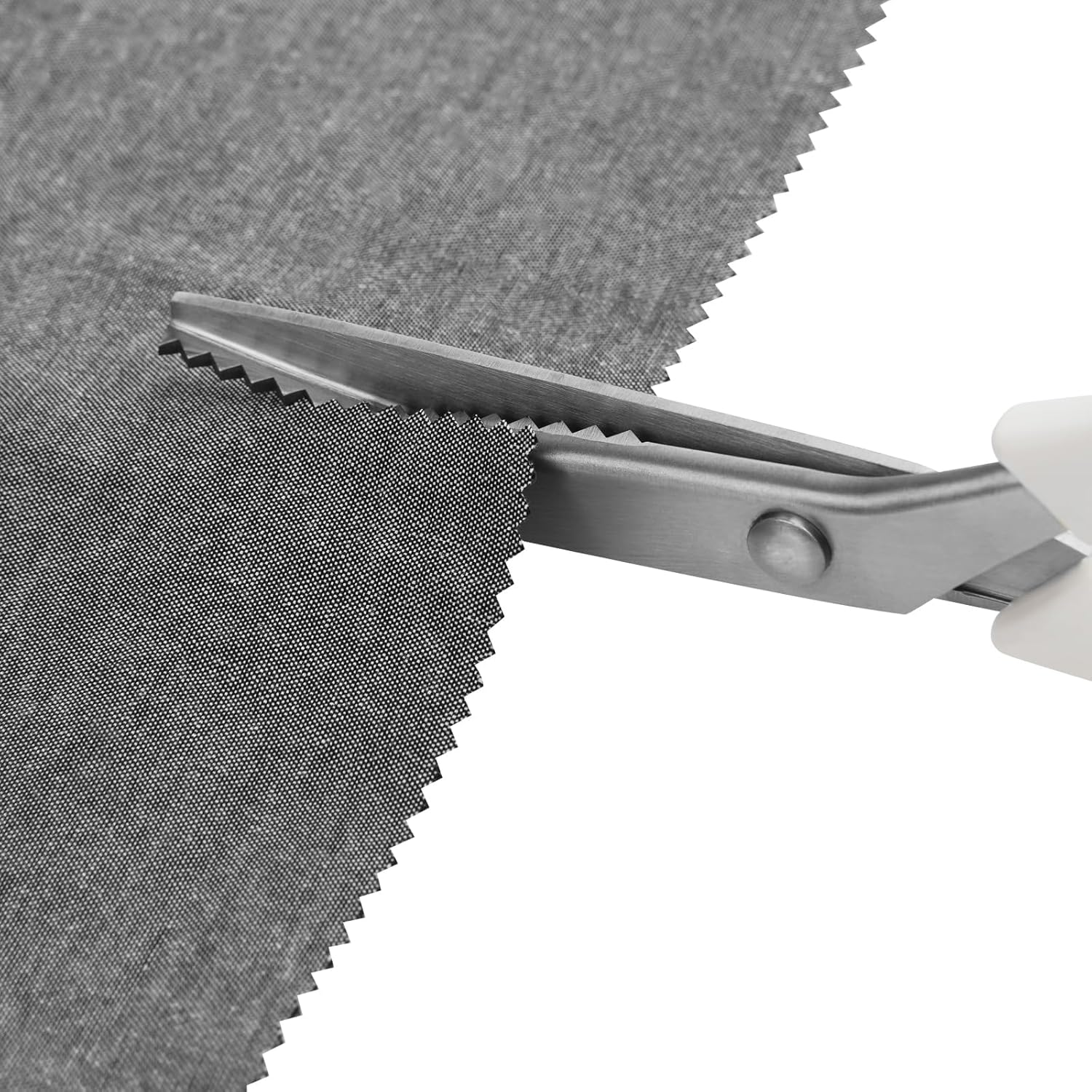 Green Pinking Shears, Zig Zag Craft Scissors Decorative Edge, Pinking Shears Scissors for Fabric Cutting, Professional Dressmaking Sharp Fabric Sewing Scissors, Comfort Grips Scrapbook Scissors image number 5