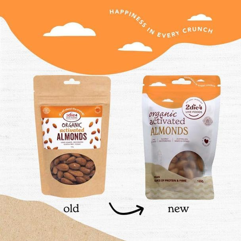 2Die4 Live Foods Activated Organic Almonds 120G image number 3
