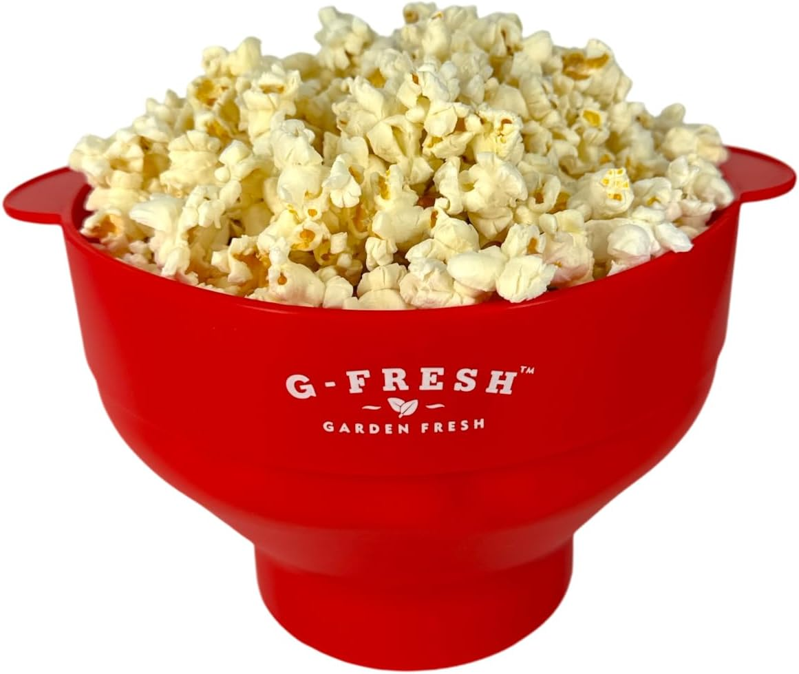 G-Fresh Popcorn Maker Microwave Popper - Red Silicone - Gfpopper