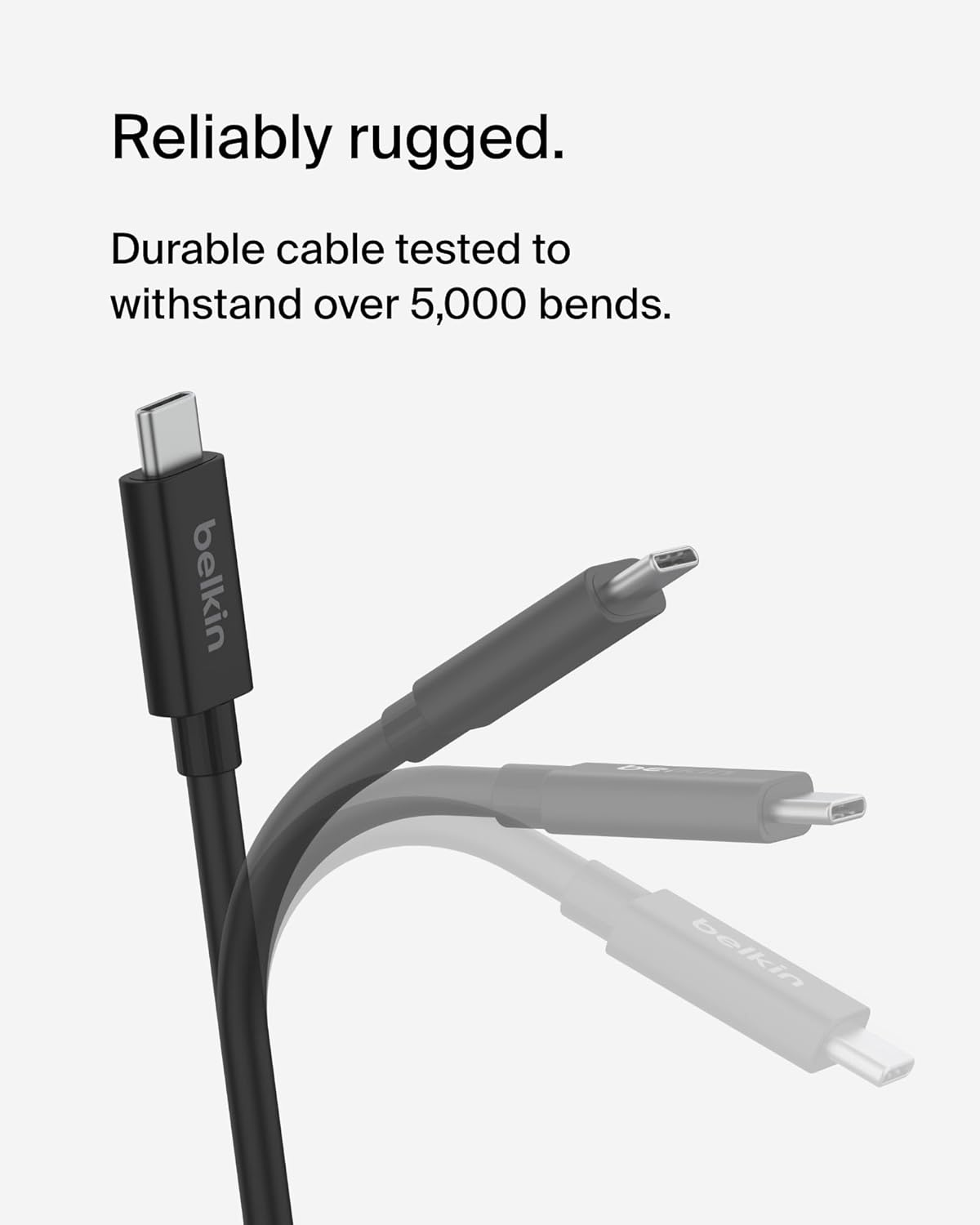 Belkin Connect USB4 Cable (2M Power Cable), USB-C to USB-C Cable W/ 240W Power Delivery + 20Gbps - USB4 Compliant Power Cable, Compatible with Macbook, Windows, Chromebook, & More image number 6