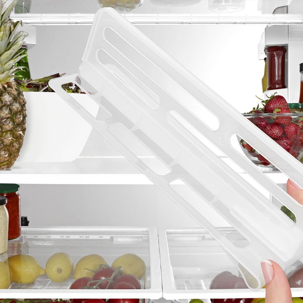 Jojofuny 3Pcs Adjustable Refrigerator Divider: Space-Saving Refrigerator Partition Bins for Efficient Fridge Organization - PP Shelf Separator, 10.03 X 3.14 X 2.91 Inch