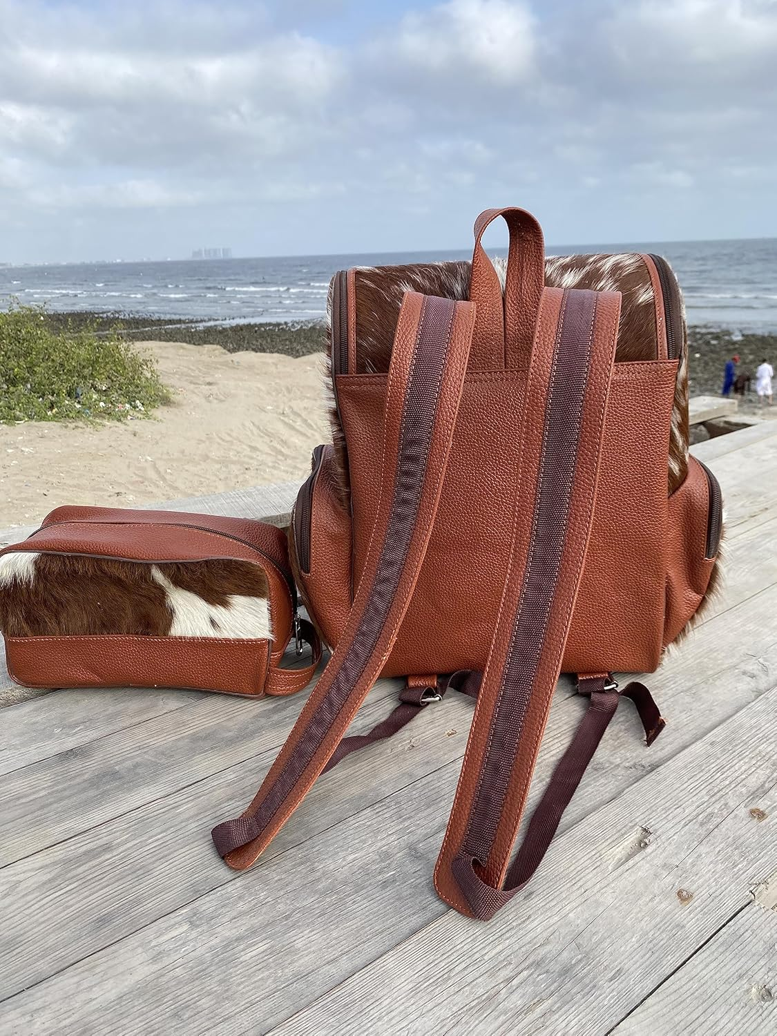 Clothing, Shoes & Accessories Luggage & Travel Gear Business & Laptop Bags Laptop Bags Laptop Backpacks Cowhide Bag image number 6