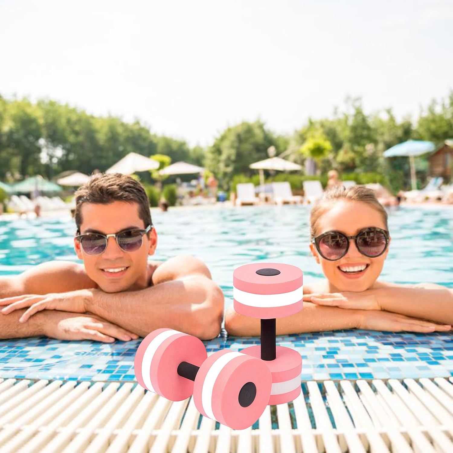 Floating Water Weight Dumbbell - Outdoor Pool Toys, Portable Swimming Weights, Dumbbells for Water Exercises, Foam Dumbbells for Aquatic Exercises, Yoga Exercises image number 6