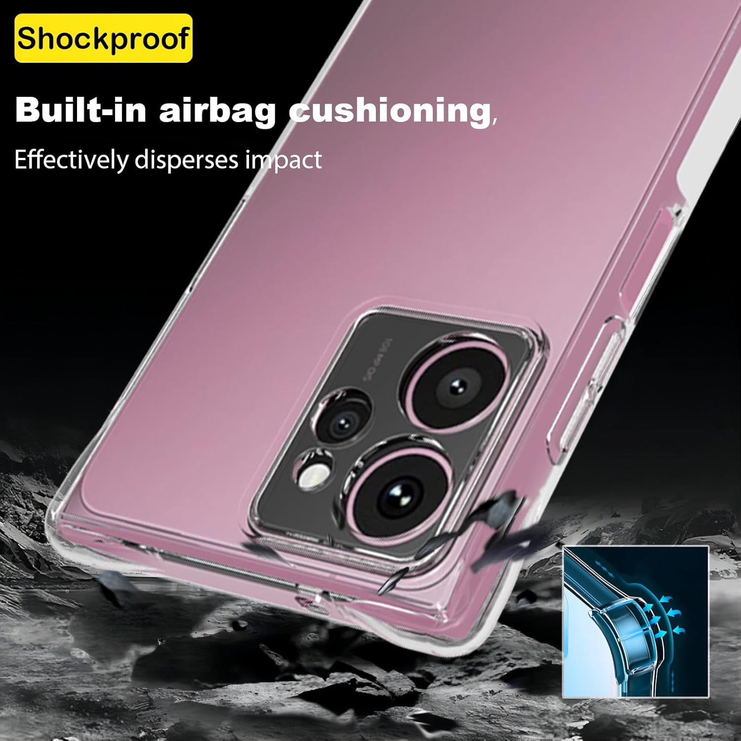 USTIYA Case for HMD Skyline Case Clear TPU Four Corners Protection Cover Transparent Soft image number 4