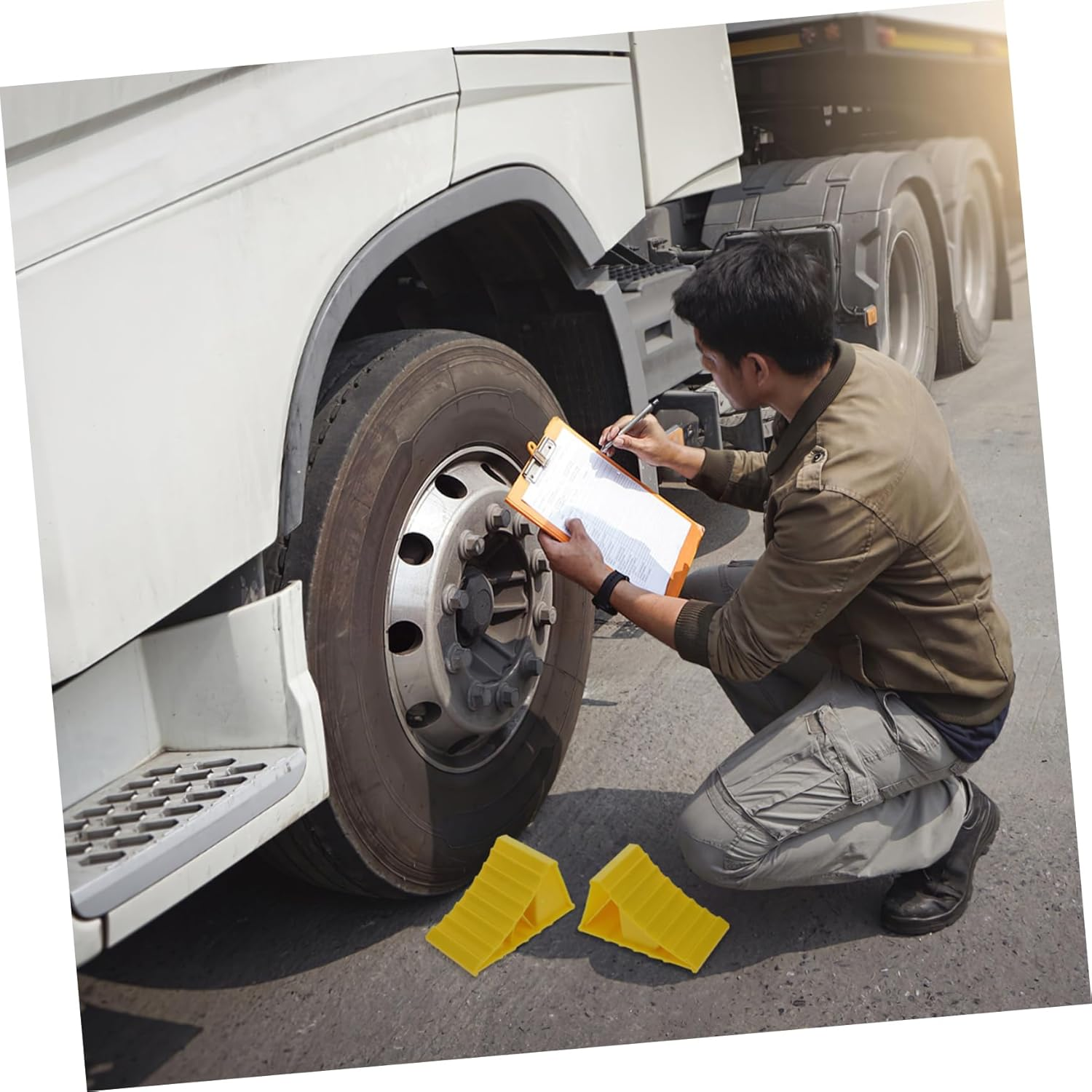 NAMOARLY Plastic Car Wheel Chocks Heavy Duty Wheel Stoppers for Travel Trailers Rvs Cars Camper Garage Automotive Portable Tire Support Pad Chocks image number 3