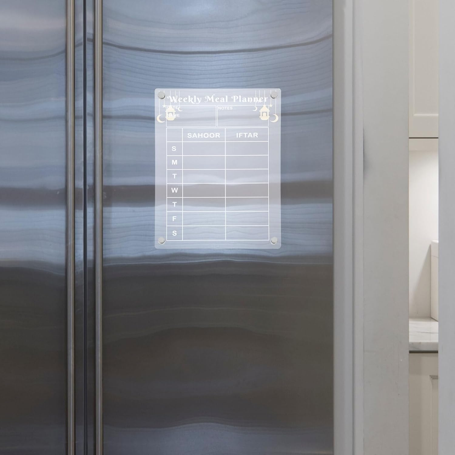 HOODANCOS Whiteboard Fridge Menu Board Dry Erase Meal Planner Fridge Memo Office Supply image number 2