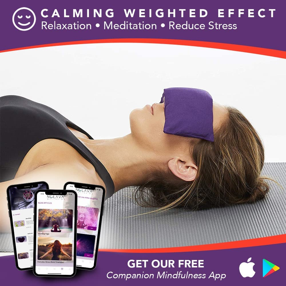 Lotus Lavender Weighted Eye Pillow &ndash; Aromatherapy Mask for Hot & Cold Therapy, Headache Relief & Yoga Relaxation &ndash; Amethyst - Red image number 2