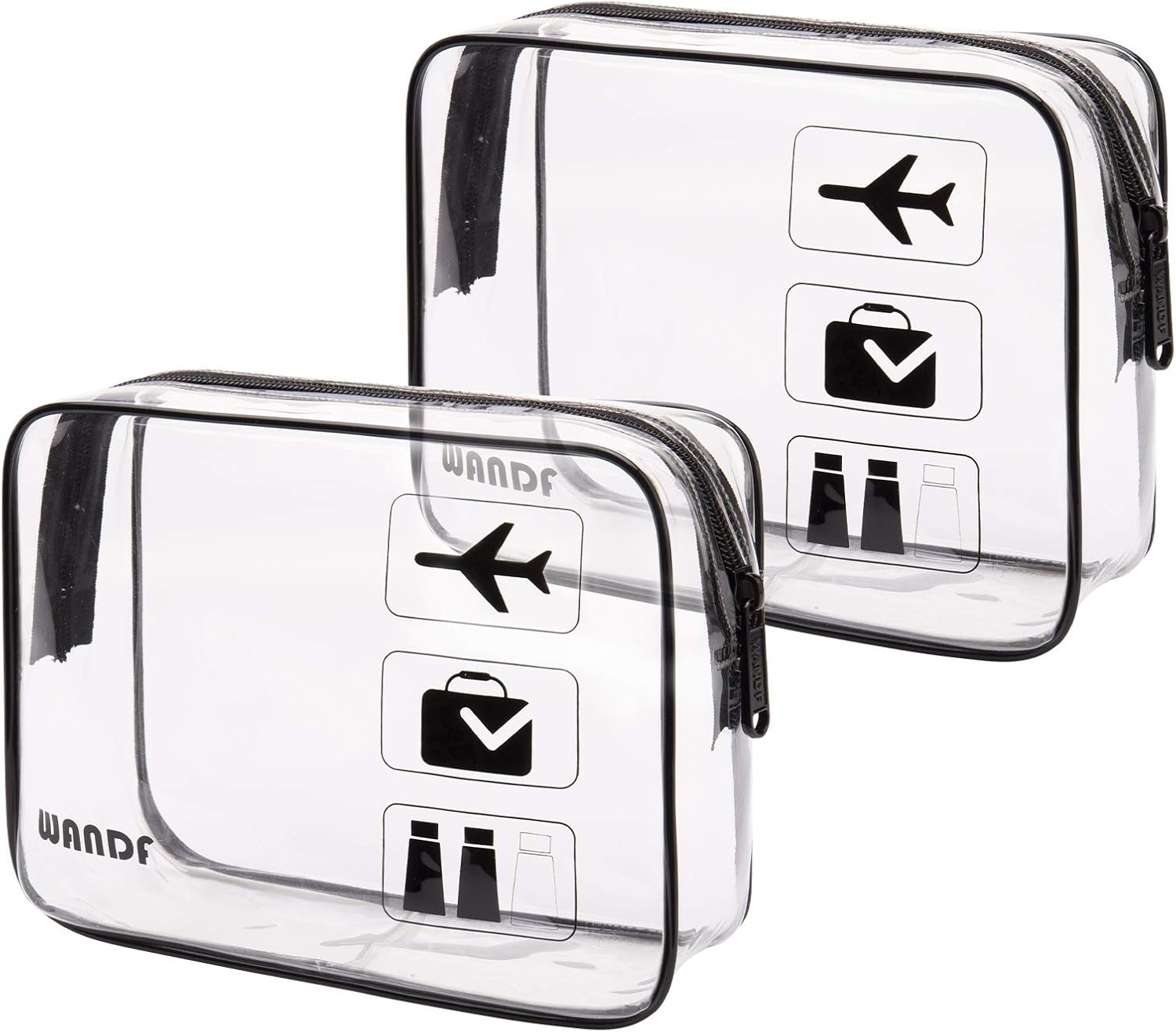 Clear Travel Toiletry Bags with Zippers Portable Waterproof Travel Accessories Quart Size Toiletries Cosmetic Pouch Makeup Bags for Men and Women (2 Pcs Pink)