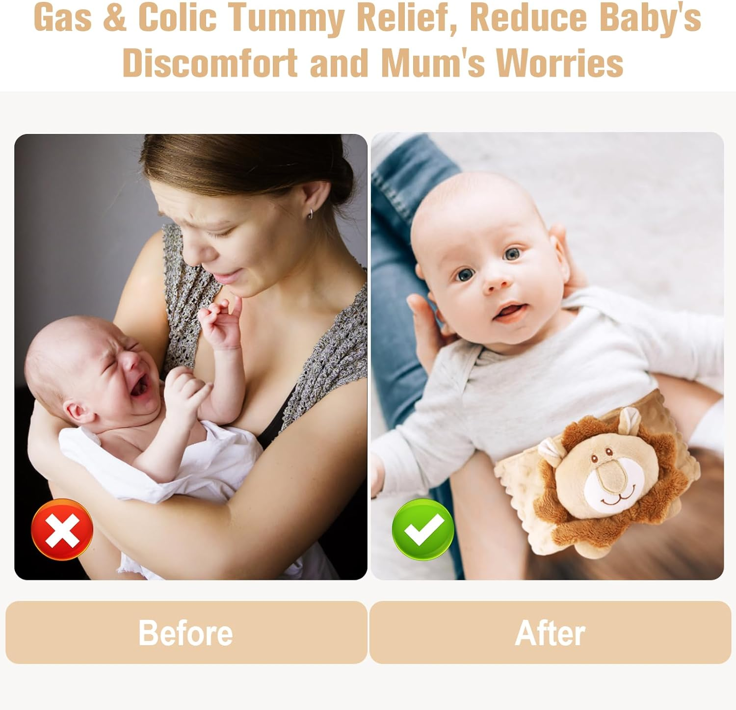 KAKIBLIN Baby Heated Tummy Wrap for Newborns Belly Relief with Soothing Warmth, Baby Heating Pad Swaddling Belt Relief & Soothe Upset Stomach