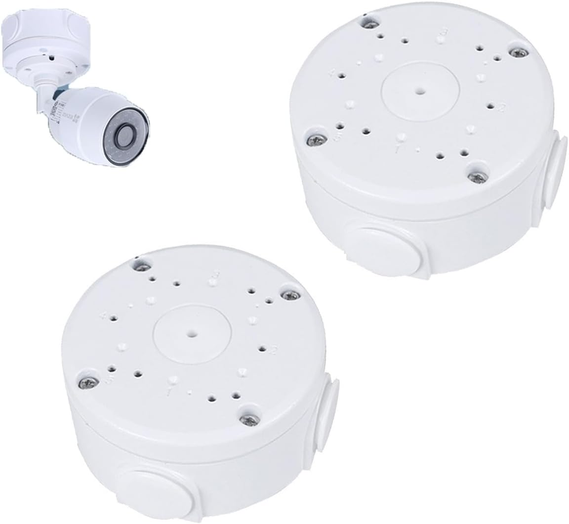 2-Pack Universal Aluminum Alloy Waterproof Hide Cable Junction Box Mount Bracket, Universal for Bullet Security Camera, CCTV IP Surveillance Cameras Holder