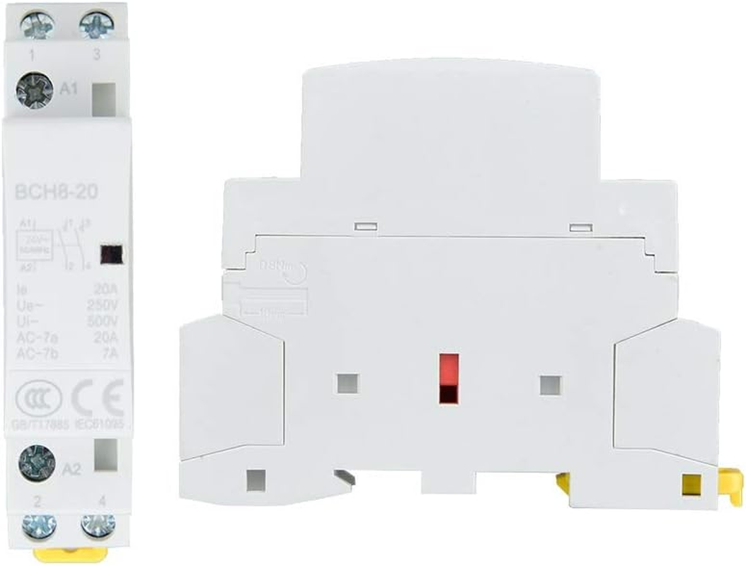 2P 20A 24V AC Contactor, Quiet Operation with DIN Rail Mount, 2P 20A 24VAC Coil Electrical Contactor (24V) image number 1