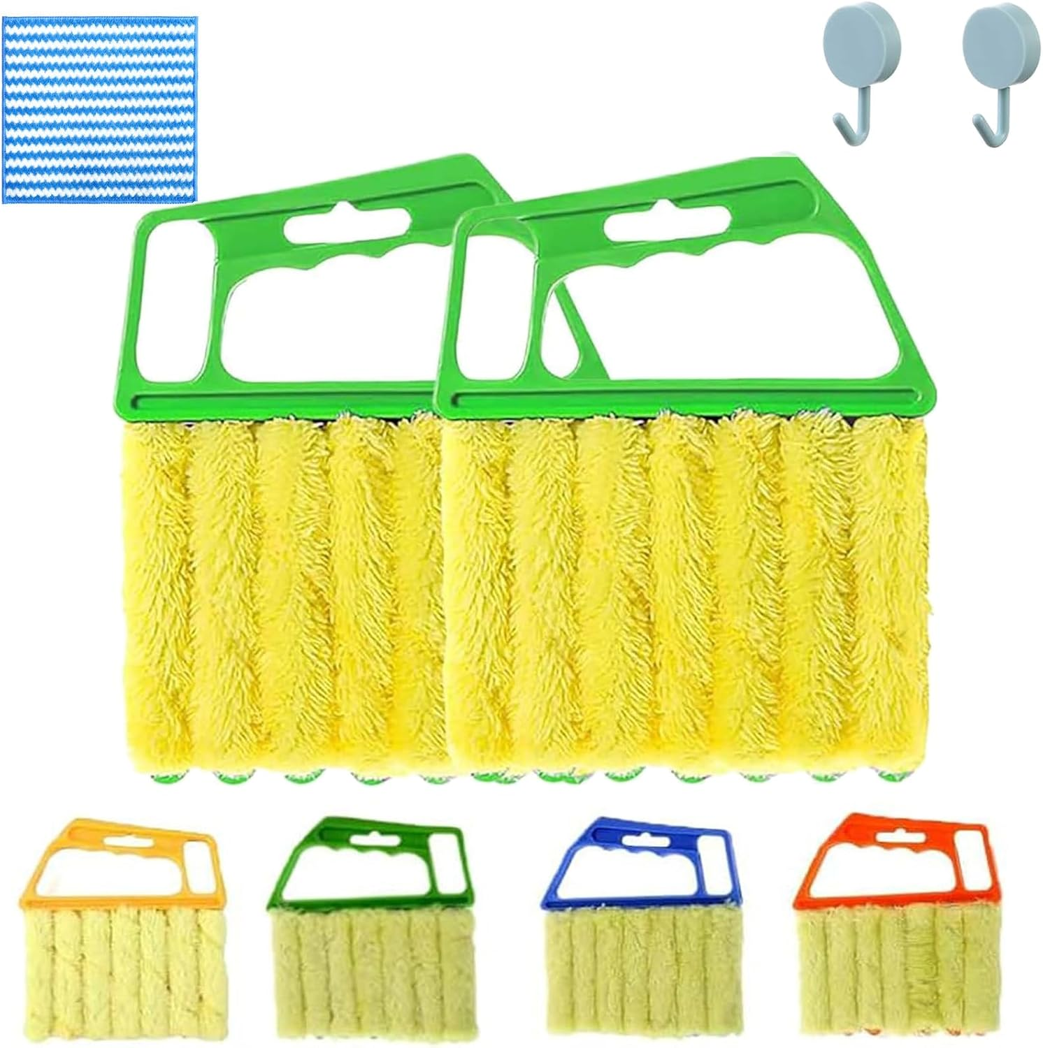 All-Purpose Washable Cleaning Brush &ndash; Blinds, Blind Cleaner Duster Tool, Venetian Washable Mini Handheld Brush, 7 Finger Dusting Blind Cleaner Tool for Ac Vents & Window Tracks Dust (Green2) image number 1