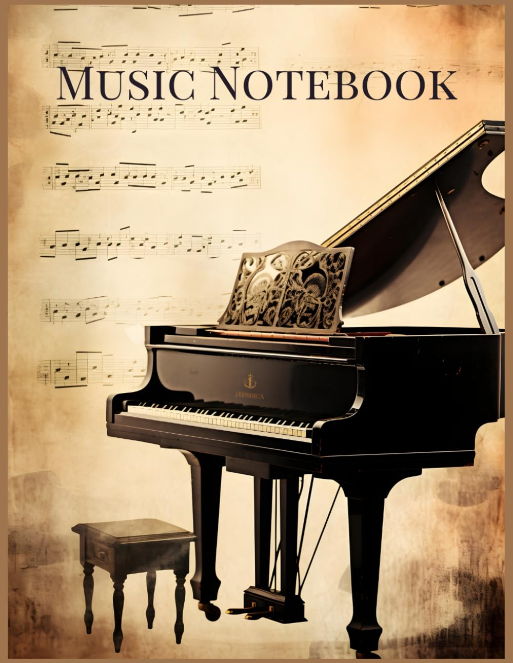 Vintage Grand Staff Sheet Music Manuscript Notebook - 110 Pages for Composers and Musicians: Piano Artistic Music Manuscript Paper, Blank Sheet Music ... Piano and Keyboard Players and Enthusiasts