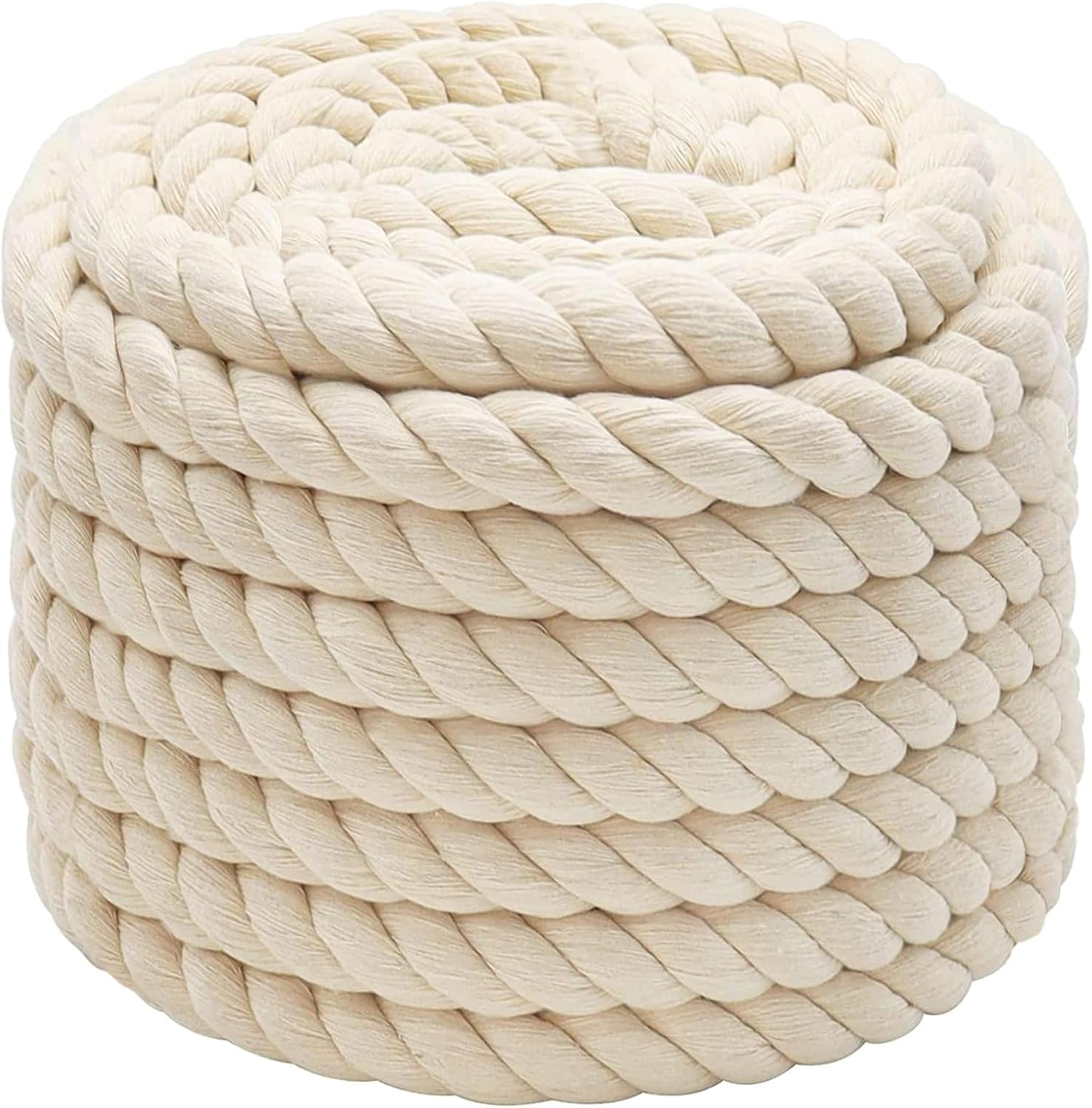 Abio Cotton Rope 26 Mm 5 M White Rope Cord Macrame Yarn Rope Cotton Cord Rope Boho Decorative Cotton Cord Decoration Garden Balcony House Rope Cotton 26 Mm 5 M image number 1