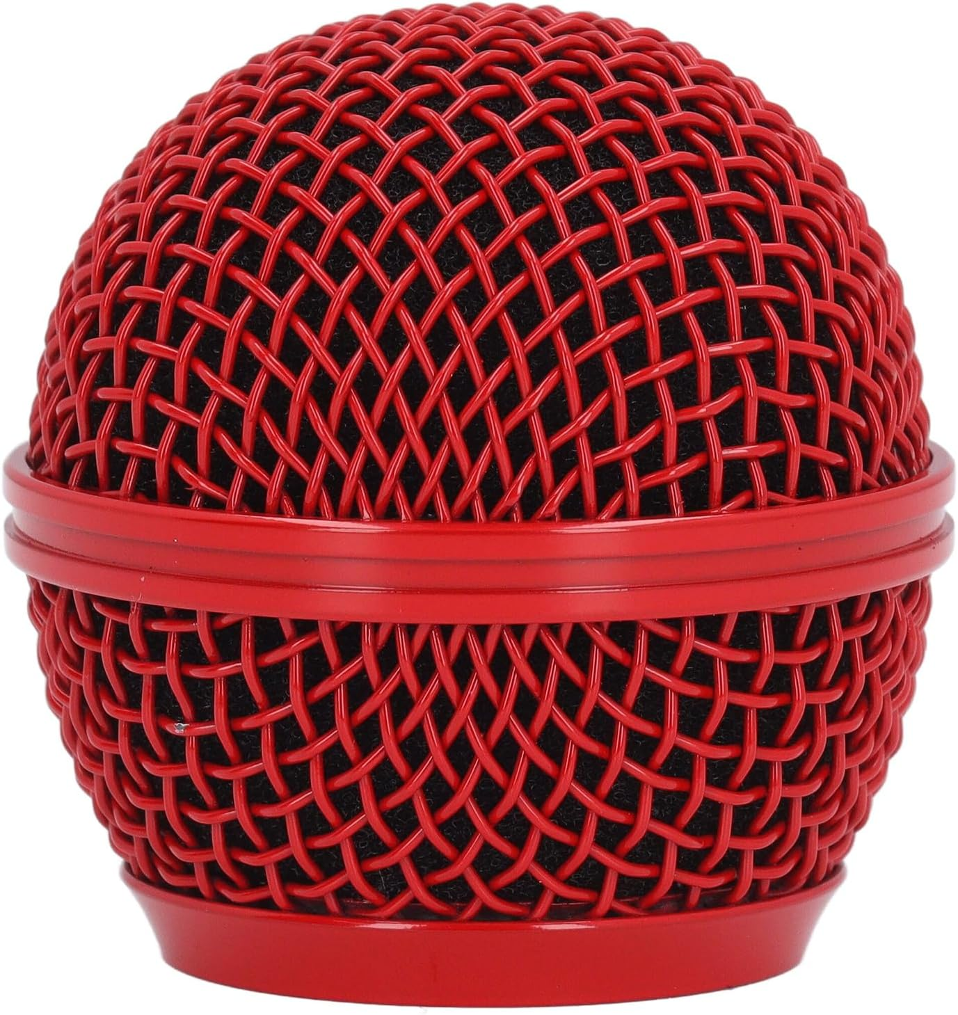 Mesh Grill for SM58 Microphones, Stainless Steel Microphone Head Replace, Mic Grille Replacement for SM58S SM58LC BETA58 BETA58A SA M30 SV100 UT2 PGX24 and More (Red) - Black image number 4