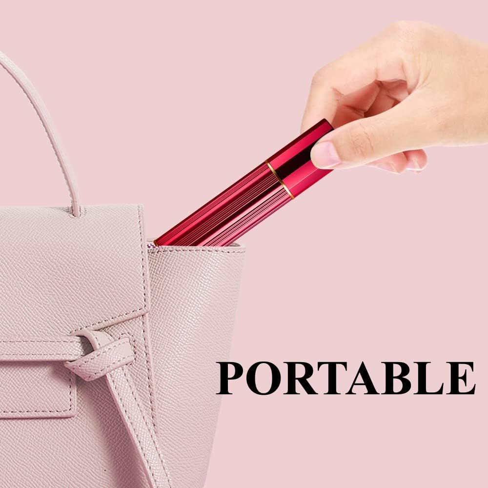 Perfume Atomiser Refillable, Mini Travel Size Perfume Bottles Empty, Small Spray Bottle with Bottom Pump by Aurdox, Leaking Proof and Portable for Women and Men, Elegant Design, 5Ml (Red）